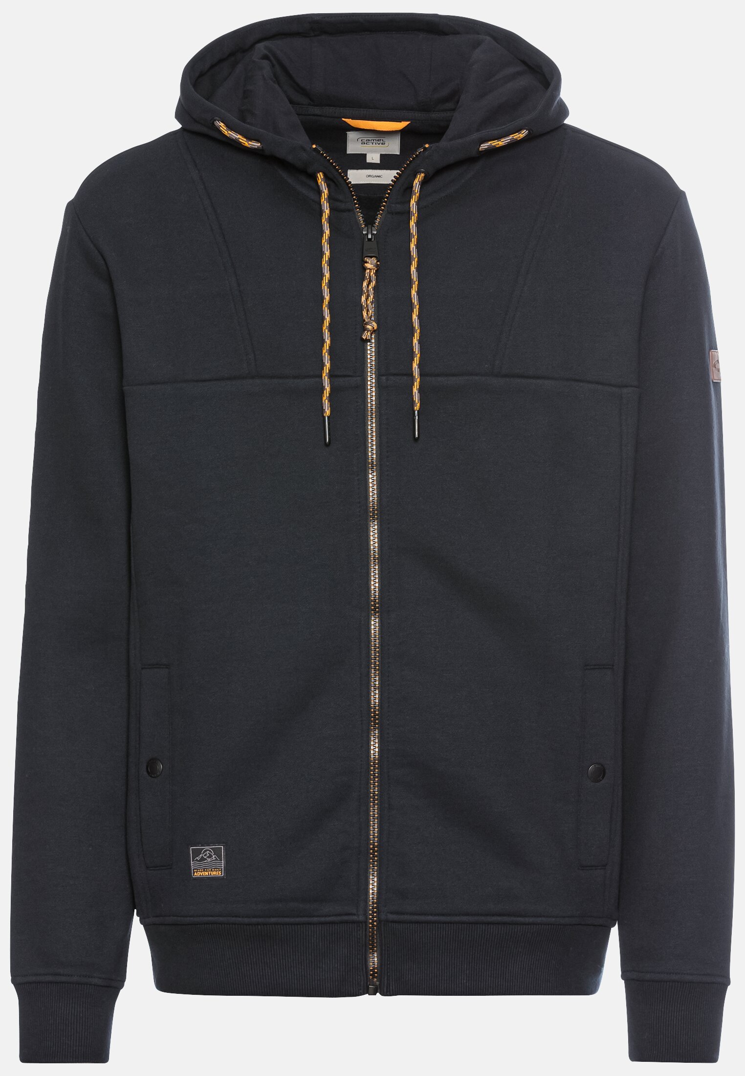 Herren Sweatjacke aus einem Organic Cotton mix Nachtblau frontal vorn