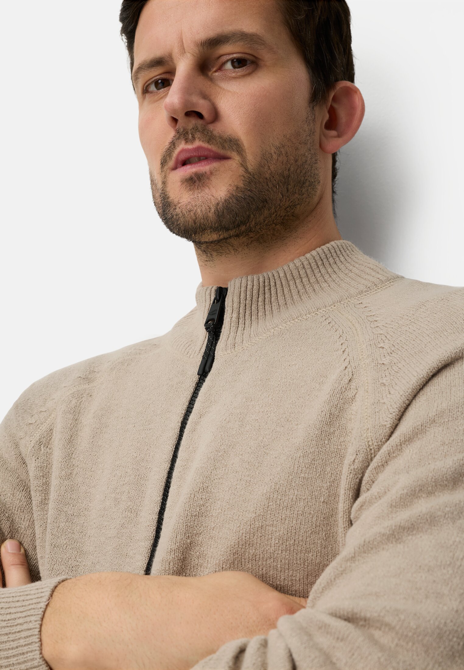 Heren Vest met ritssluiting Beige gedragen emotional 