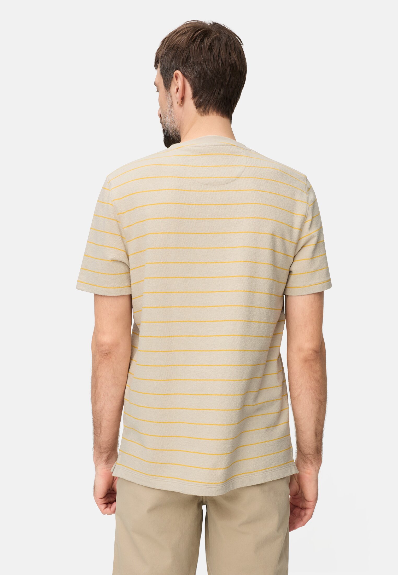 Men T-Shirt made of pure cotton Sun Yellow worn back