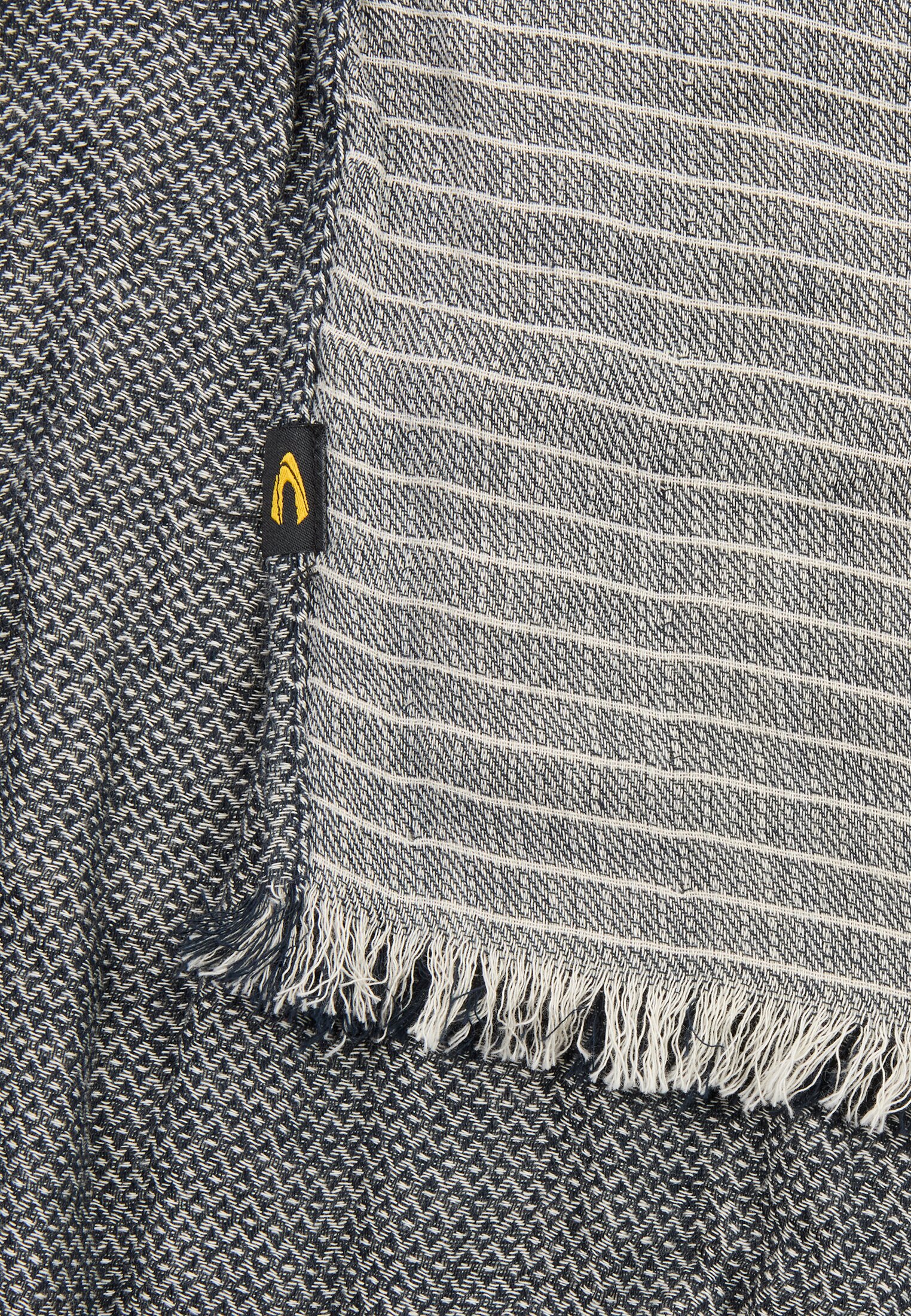 Men Scarf made of pure cotton Navy blue front close