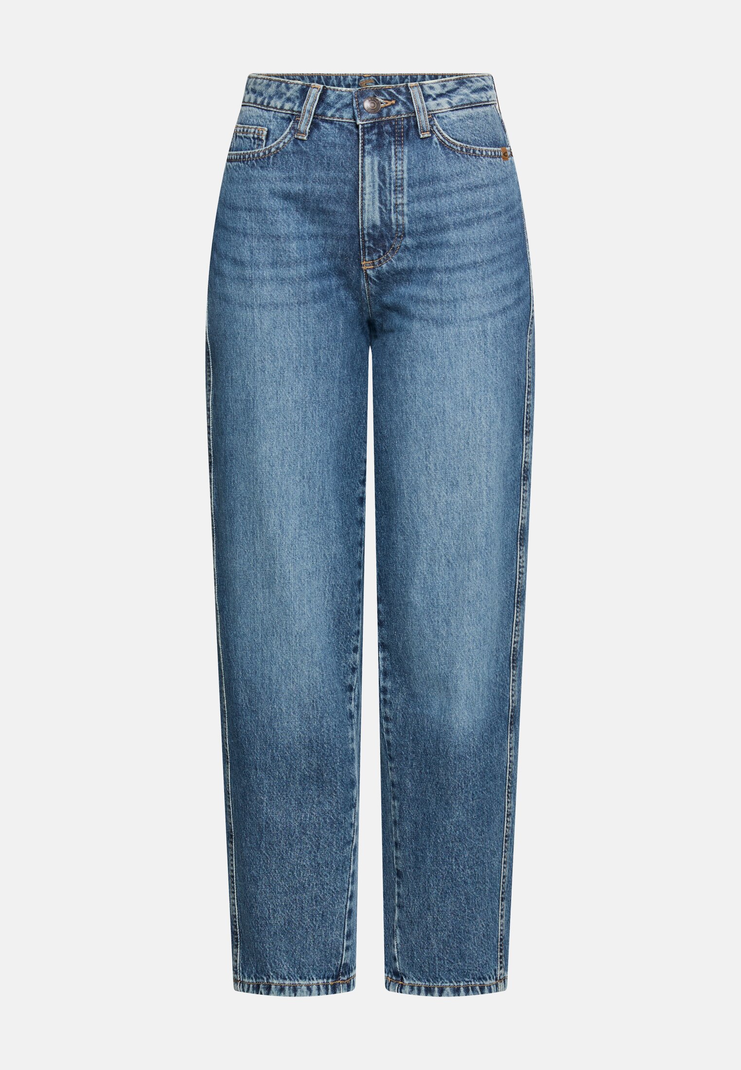 Women Barrel jeans with belt loops Mist Blue frontal front