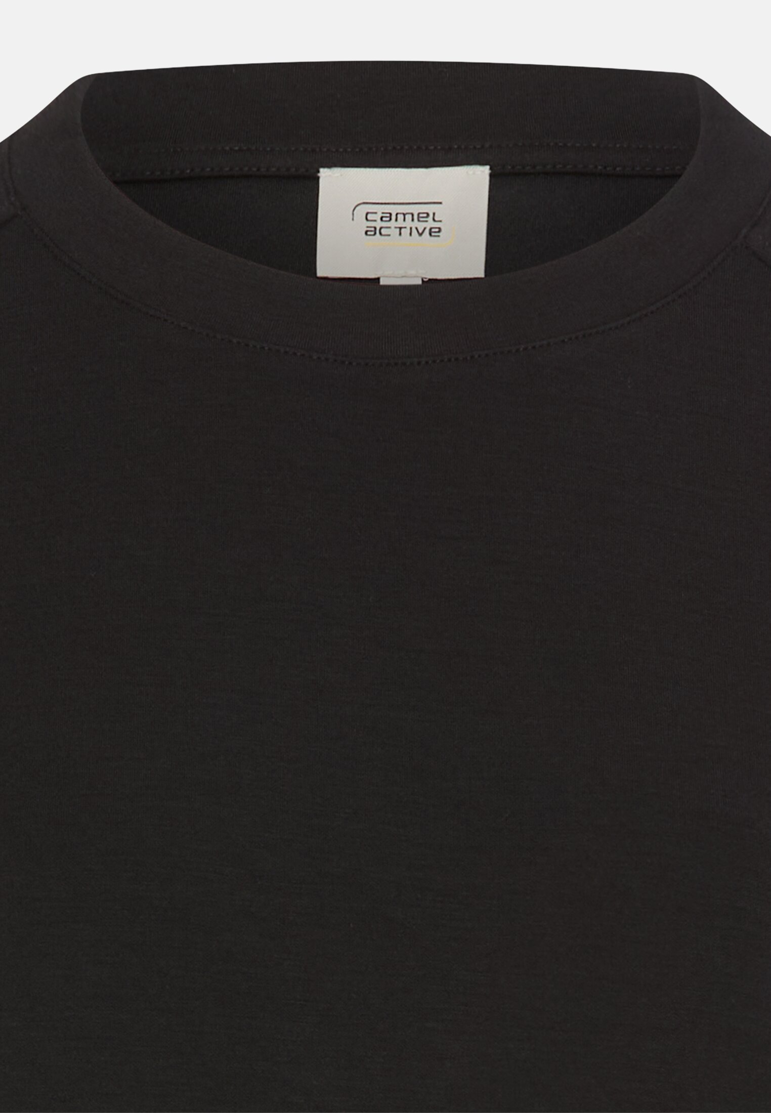 Damen Sweatshirt mit Raglanärmeln Schwarz vorne nah