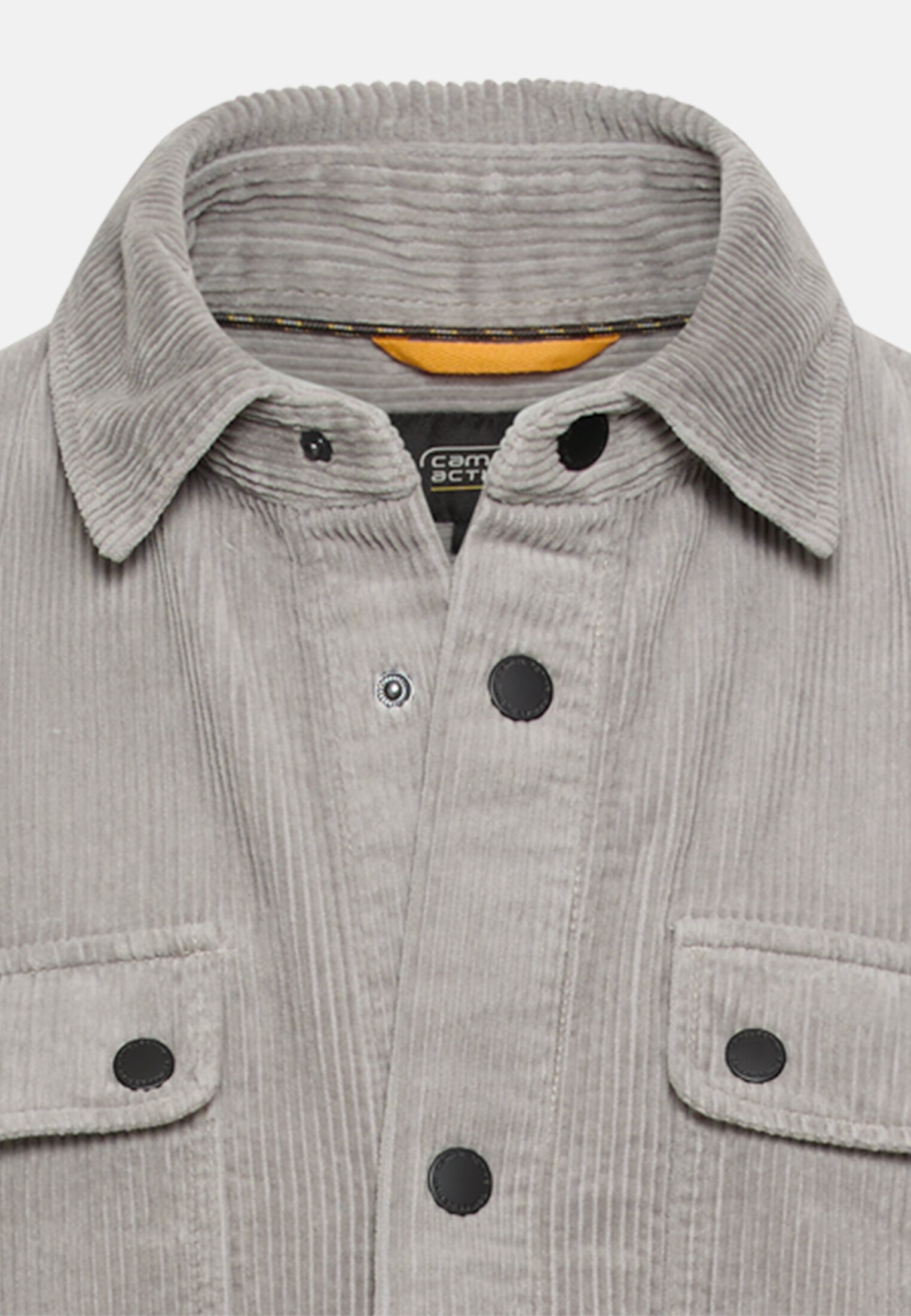 Men Cord overshirt made of 100% cotton Grey front close