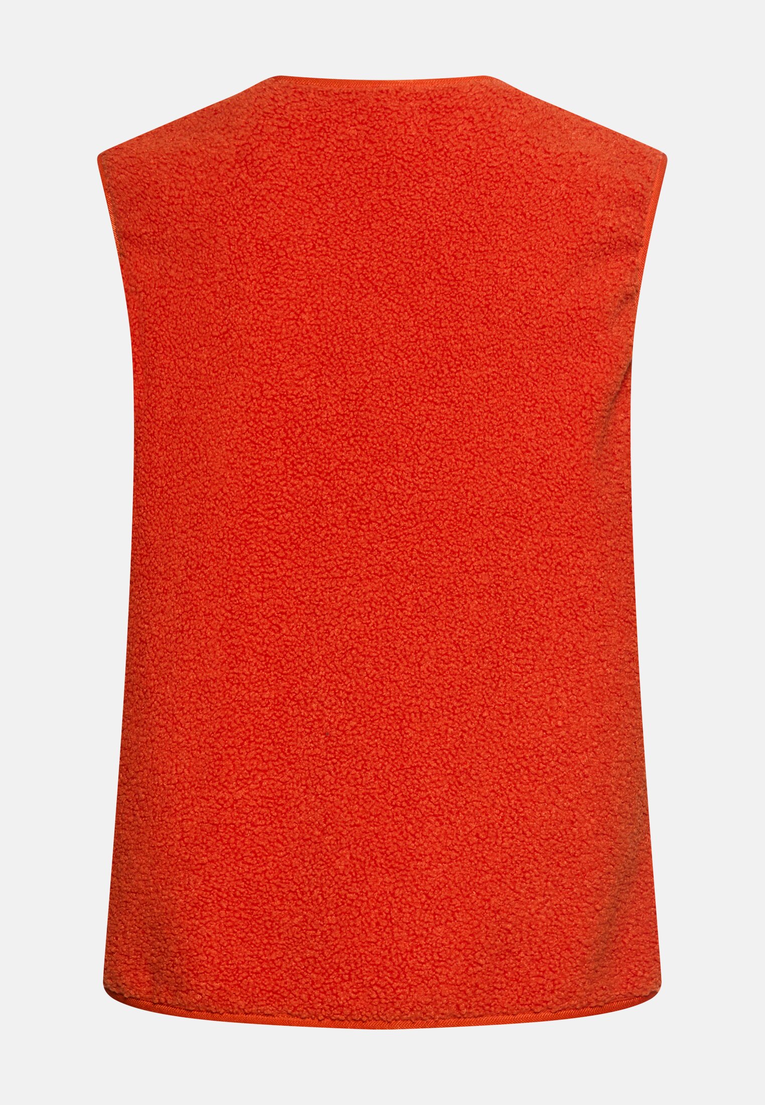 Damen Teddy Weste mit seitlichen Eingrifftaschen Orange frontal hinten