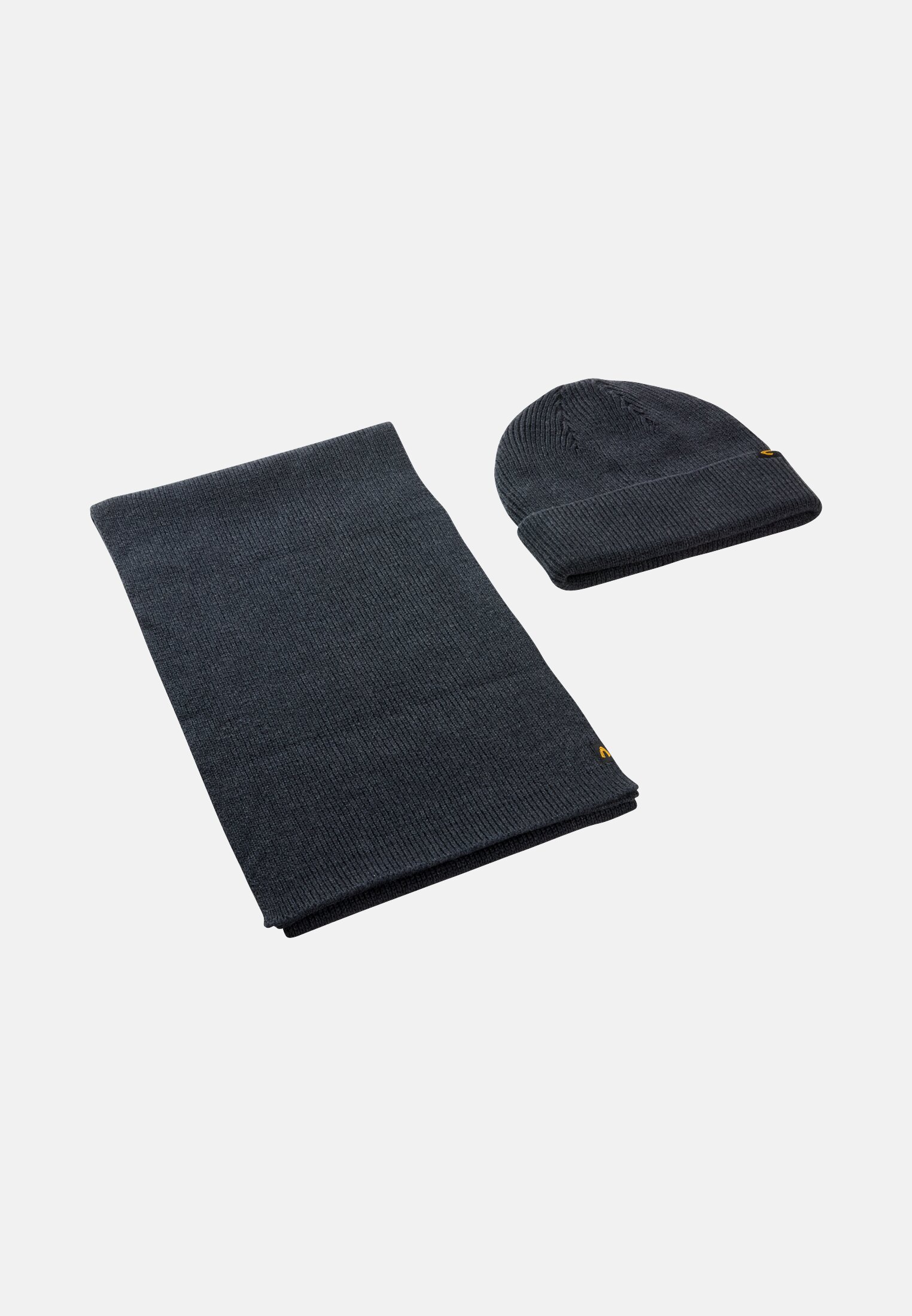 Men Gift set with hat and knitted scarf Navy blue frontal front