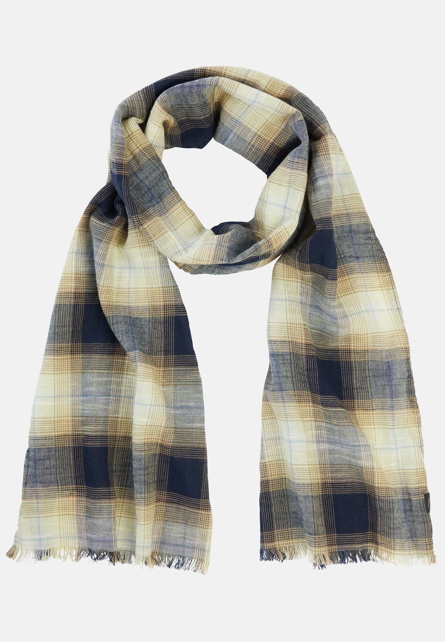 Men Scarf in organic cotton Yellow frontal front
