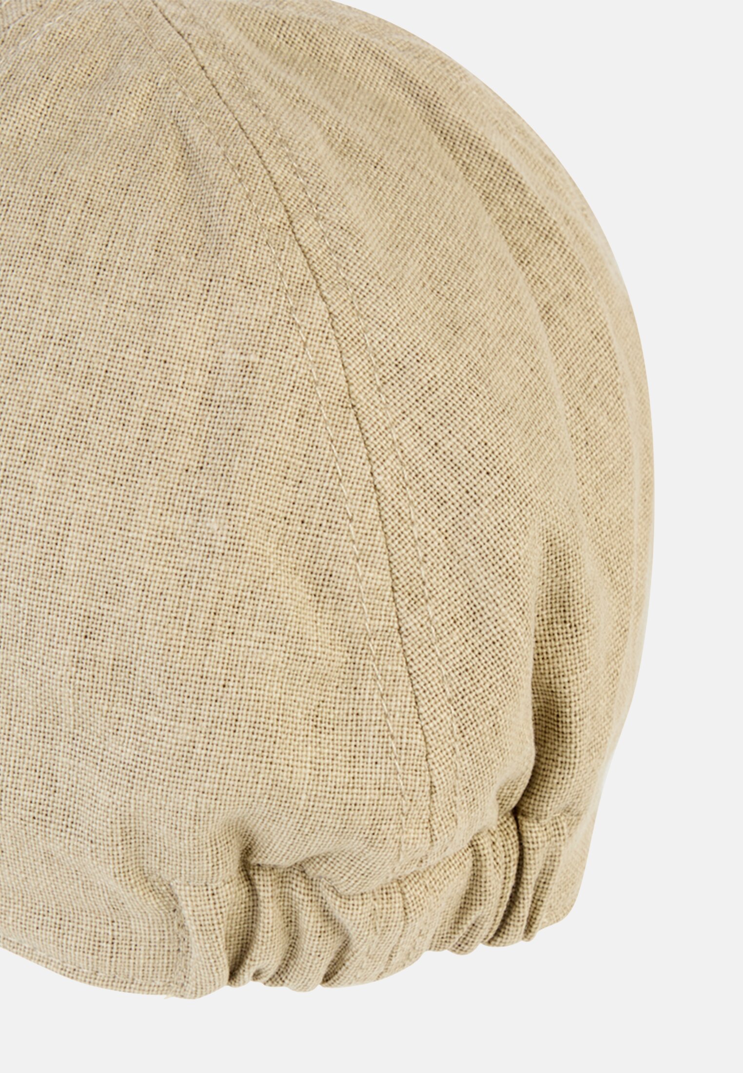 Herren Flat Cap mit Gummizug Beige hinten nah