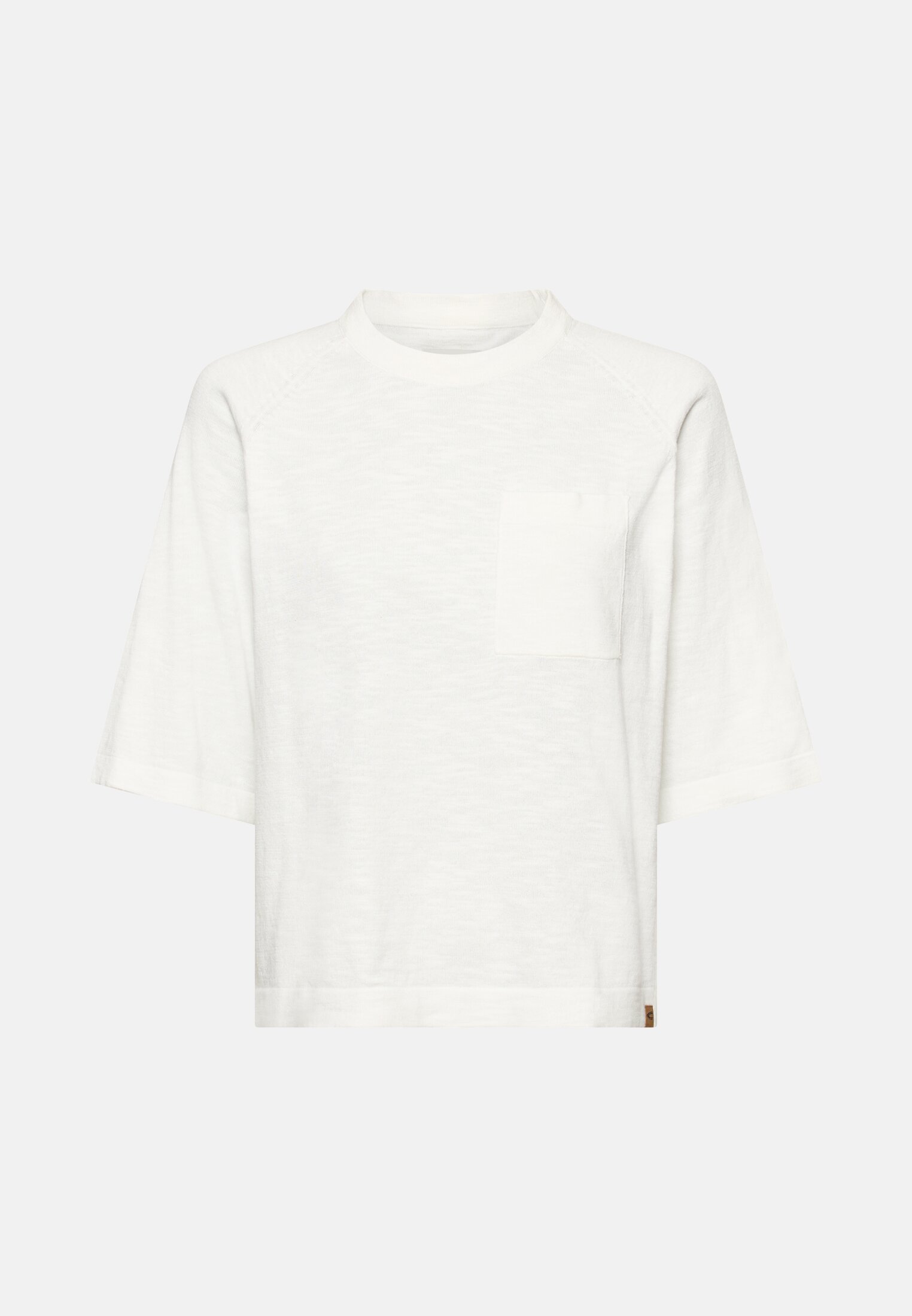 Women Oversized T-shirt with chest pocket Milk White frontal front