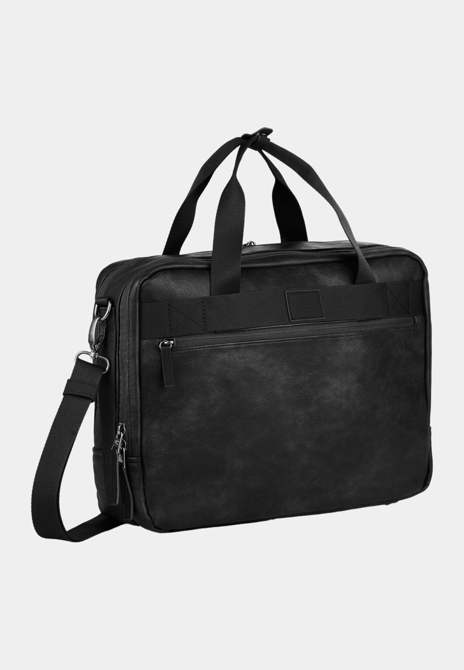Herren TRACES Business Tasche mit gepolstertem Laptopfach Schwarz frontal hinten