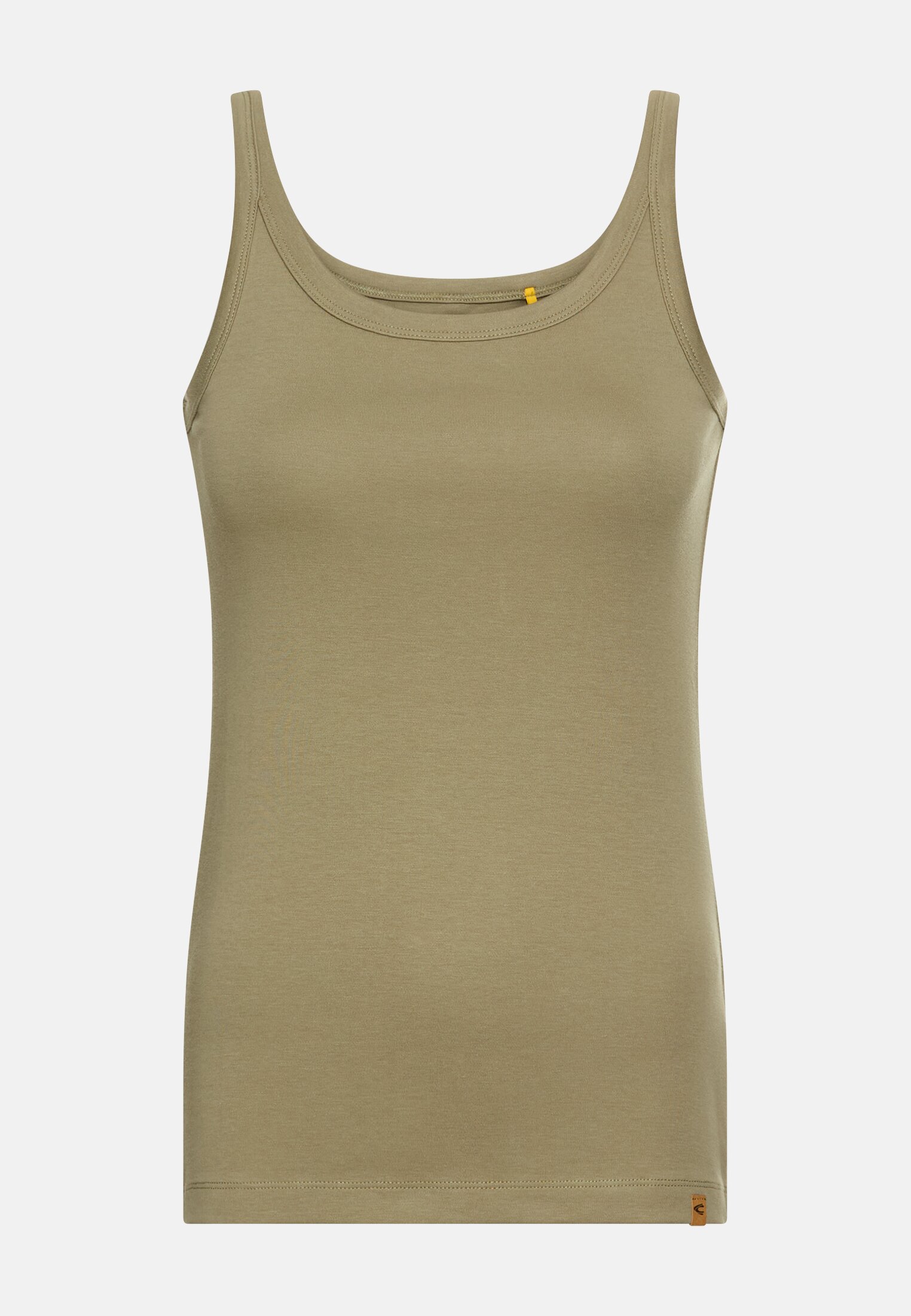 Damen Top aus reiner Baumwolle Hellkhaki frontal vorn