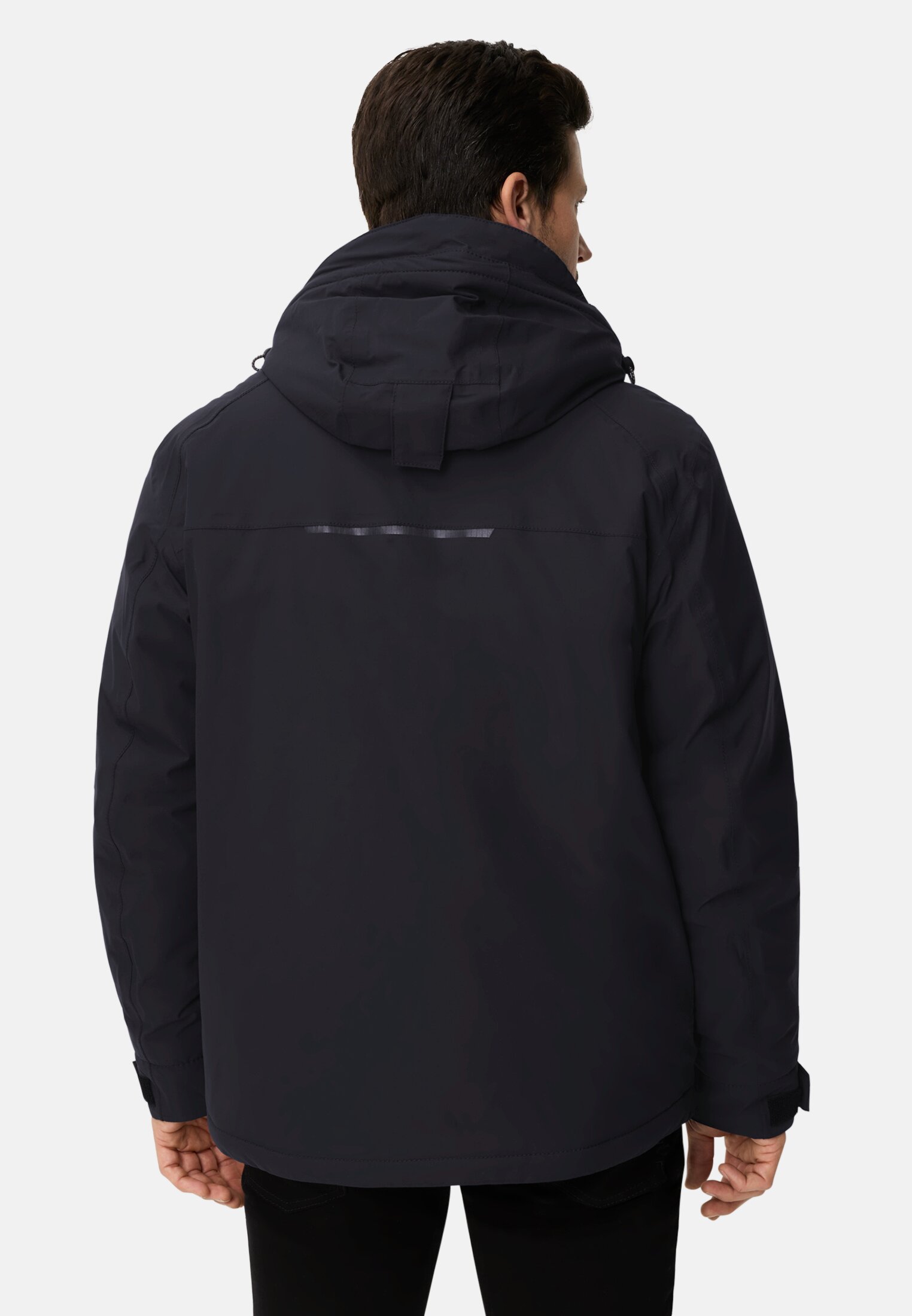 Men teXXXactive® jacket with removable hood Navy blue worn back