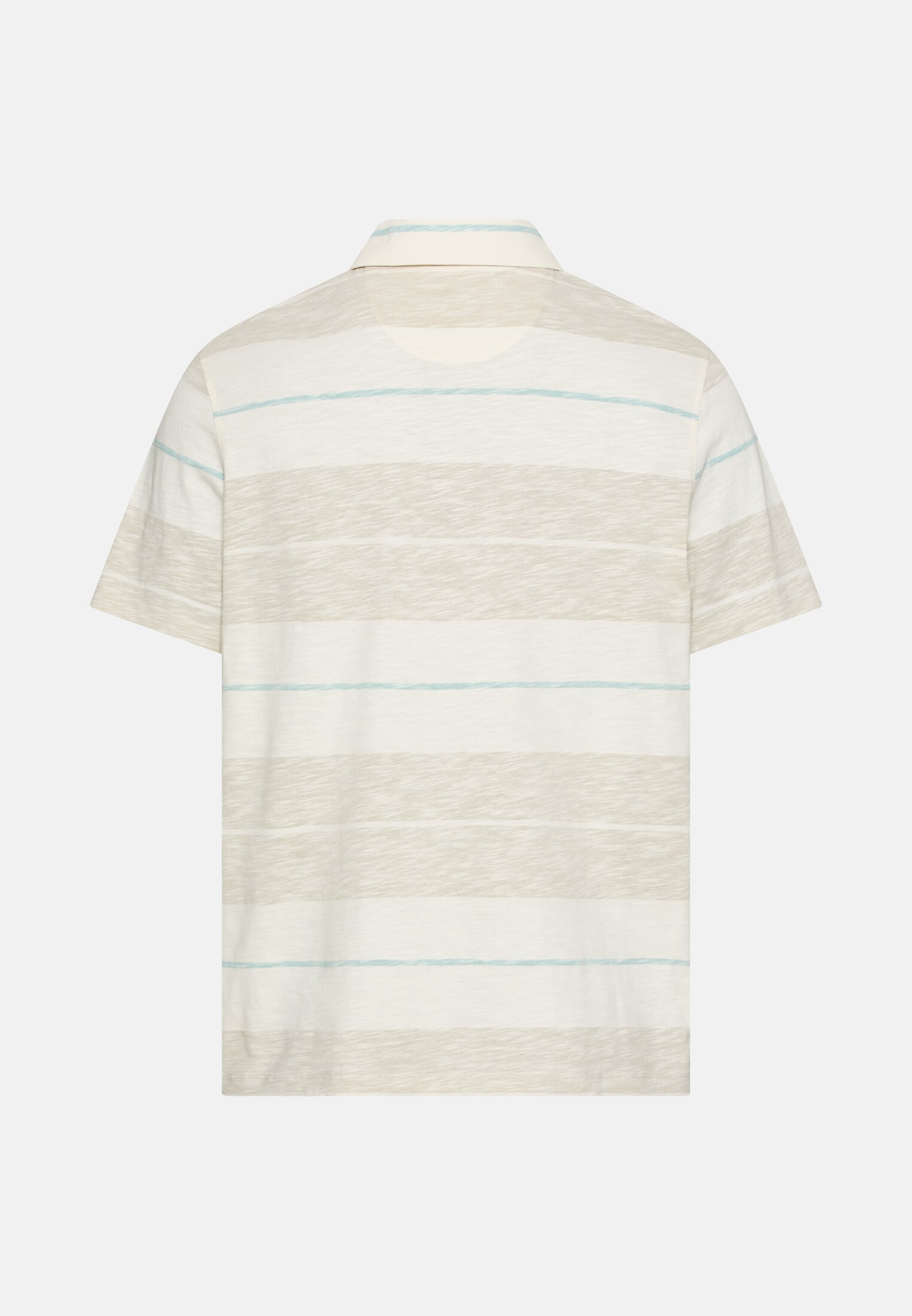 Herren Poloshirt aus reiner Baumwolle Beige frontal hinten