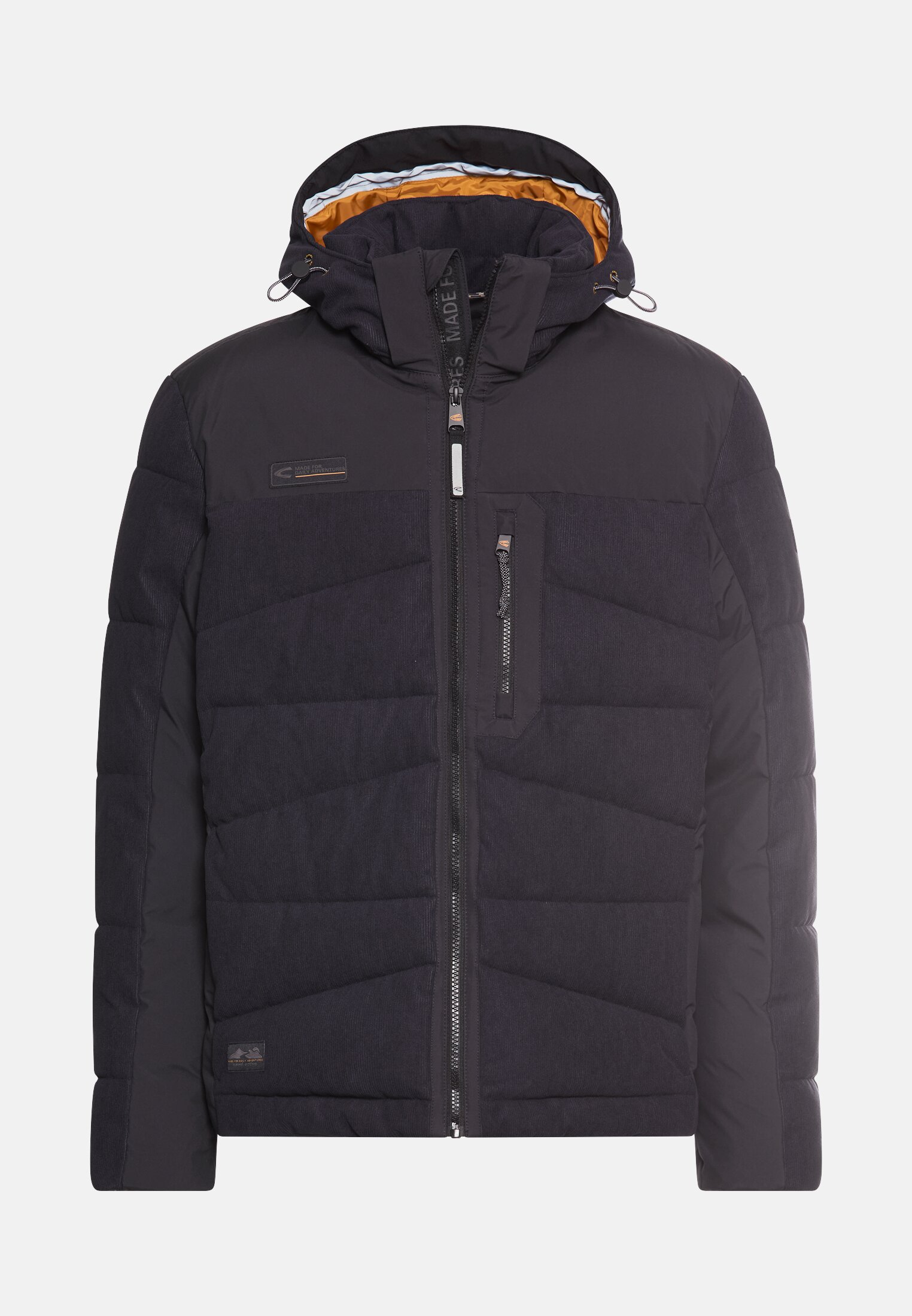 Herren Steppjacke mit abnehmbarer Kapuze Navyblau frontal vorn