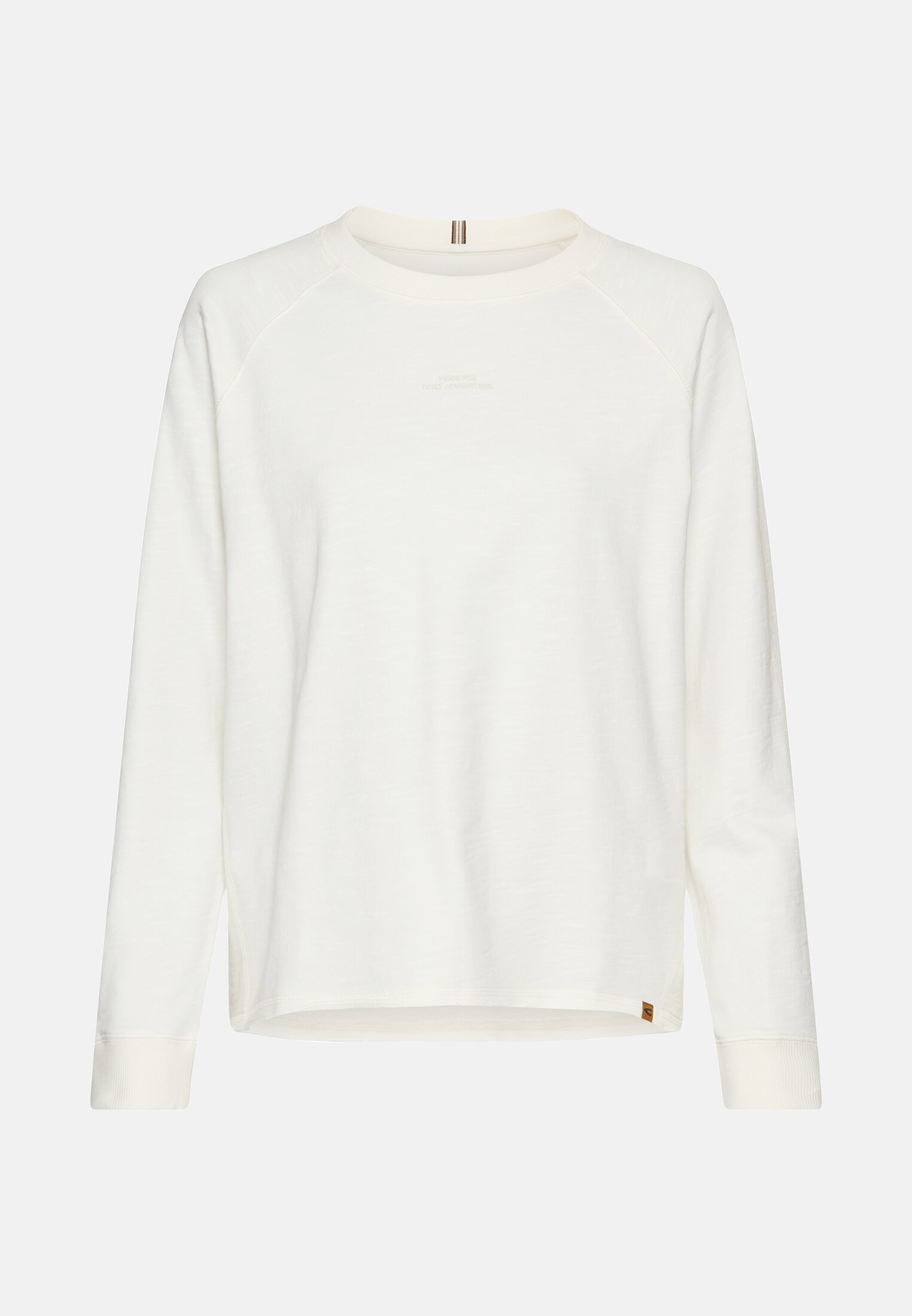 Women Sweatshirt with round neck and raglan sleeves Milk white frontal front