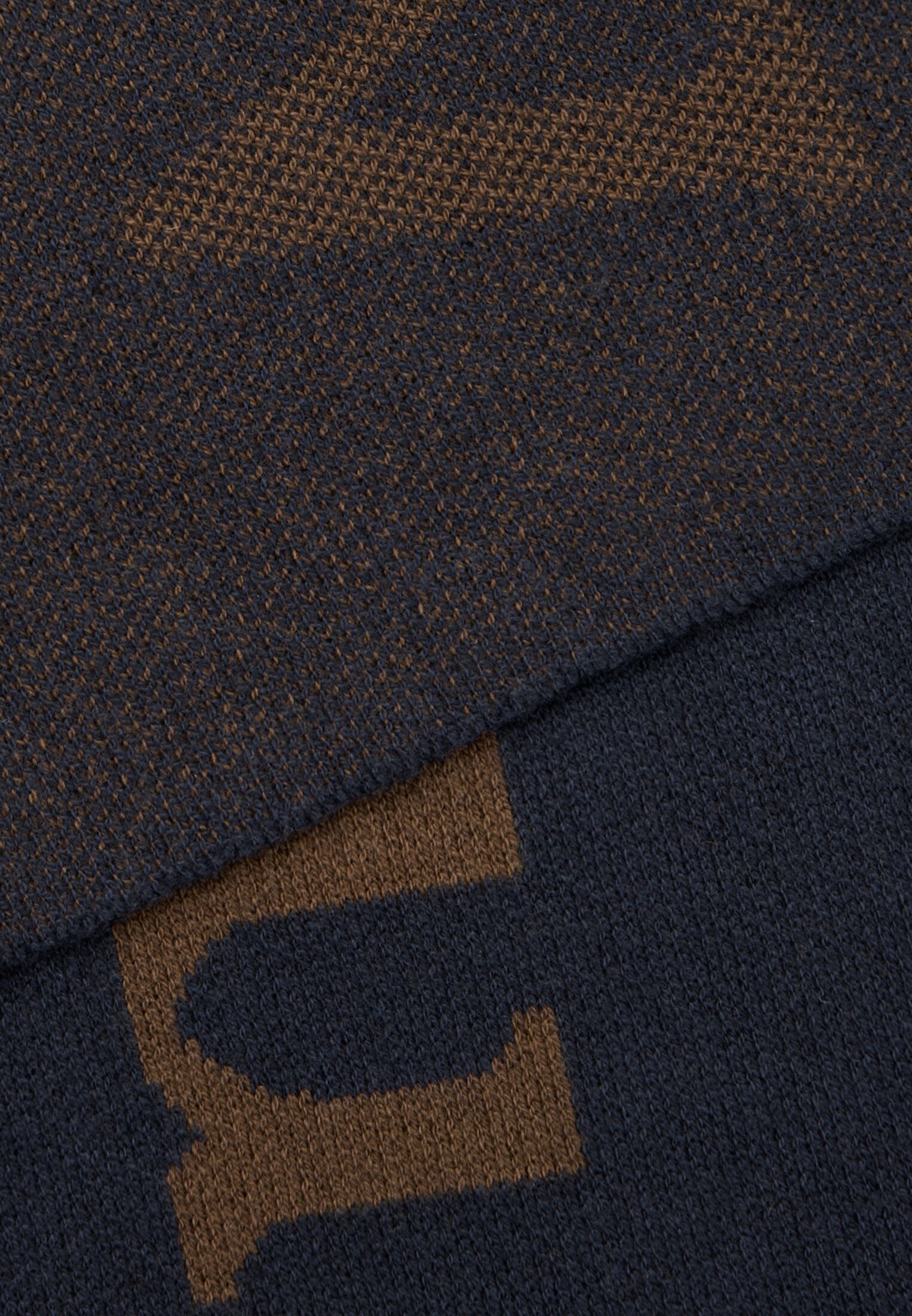Herren Strickschal mit Schriftzug Navy Blau frontal hinten
