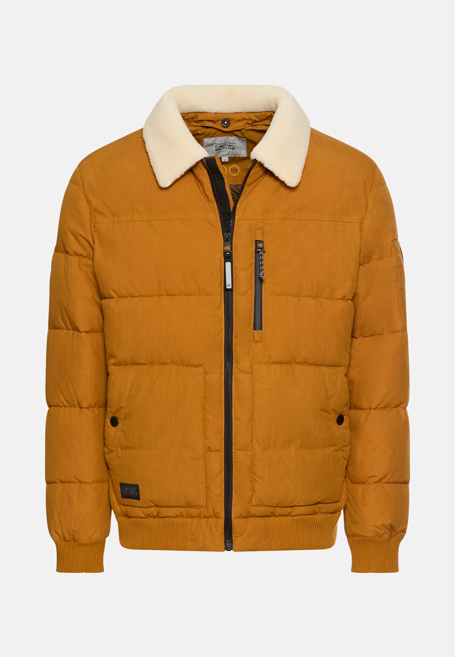 Herren Blouson mit abnehmbaren Kragen Gelb frontal vorn