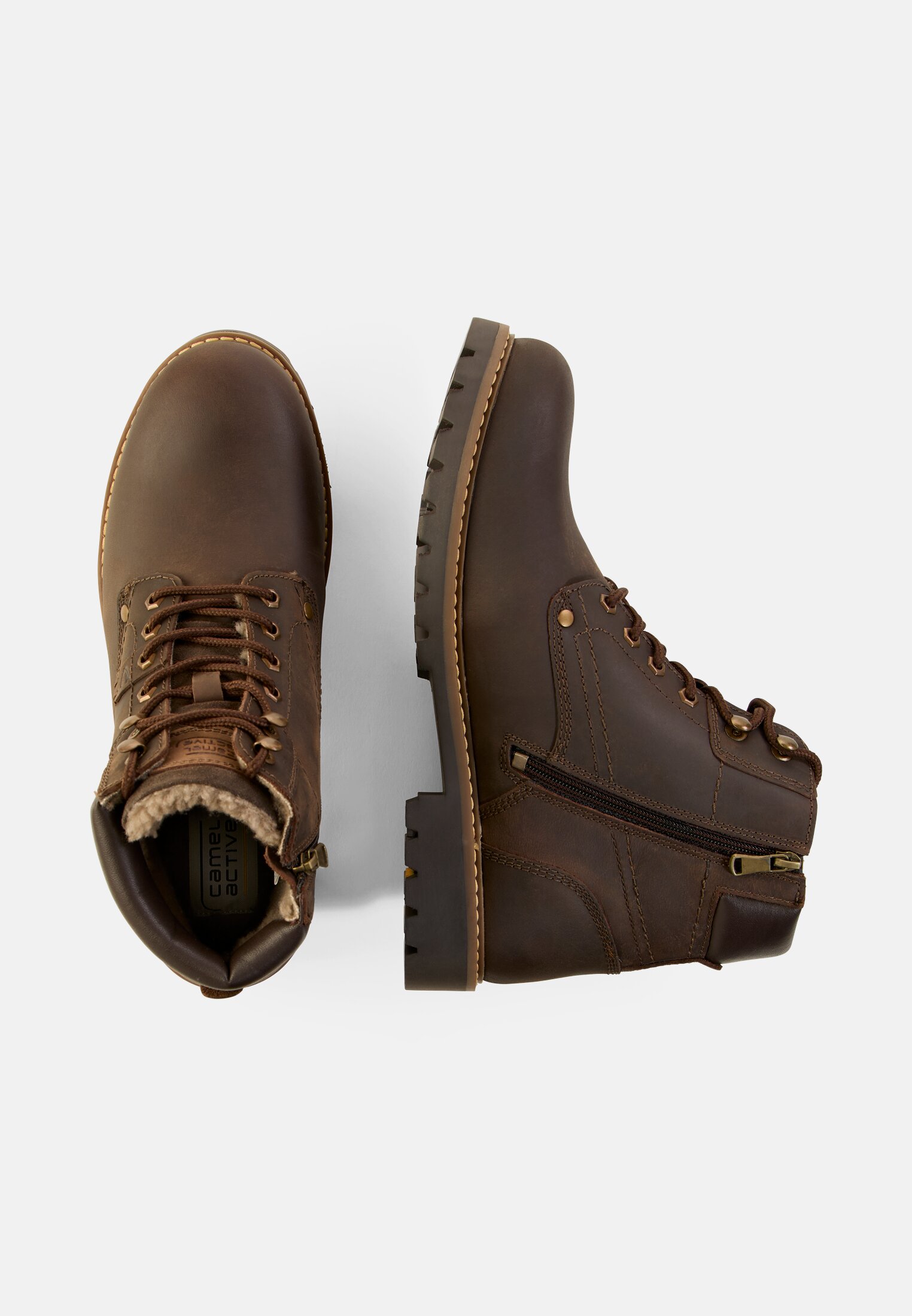 Heren Veterschoen van echt leer Donkerbruin frontaal van boven