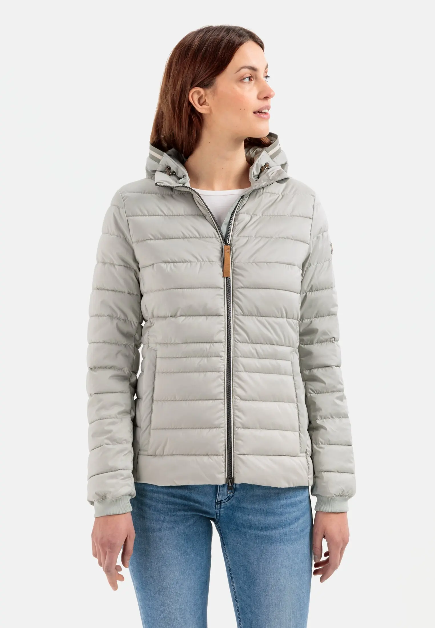 Quilted jacket for Women in grey camel active