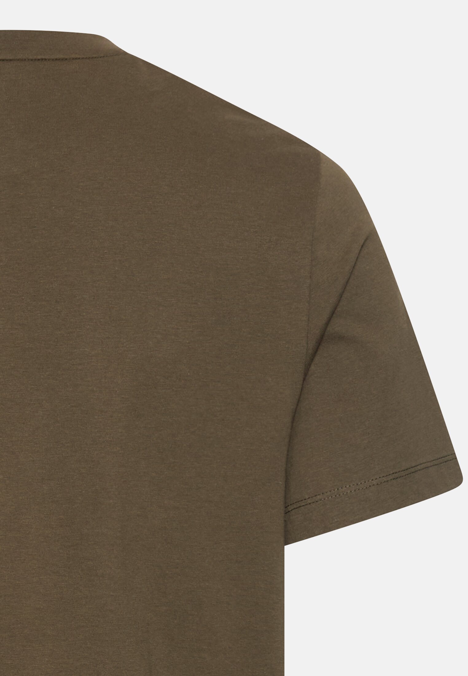 Herren T-Shirt mit Logoprint aus organic Cotton Olivgrün hinten nah
