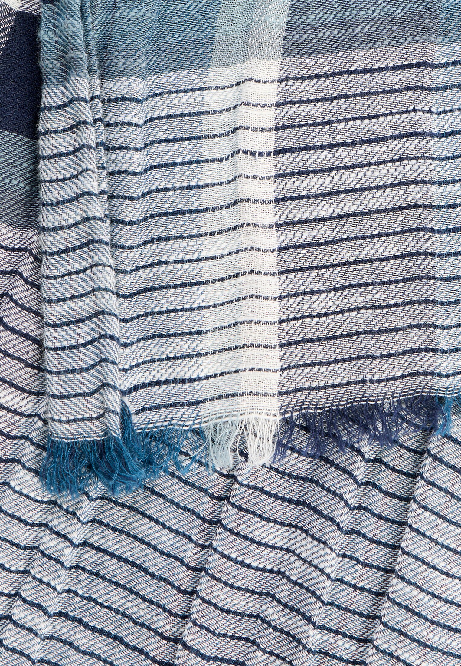 Herren Schal aus reiner Baumwolle Dunkelblau vorne nah