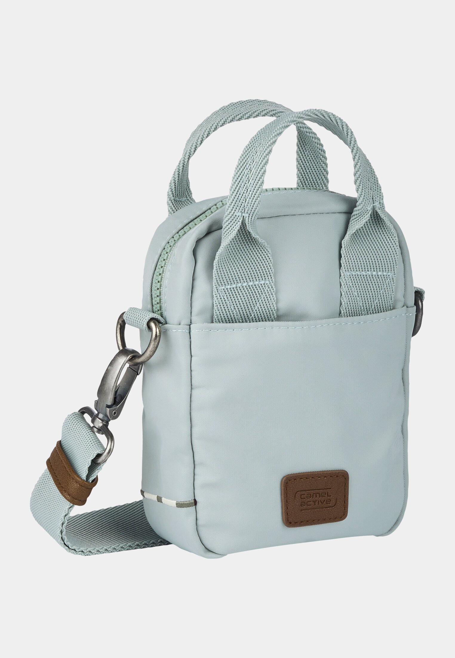 Vrouwen AURUM mobiele telefoonhoesje met verstelbare schouderriem Lichtblauw frontaal achter