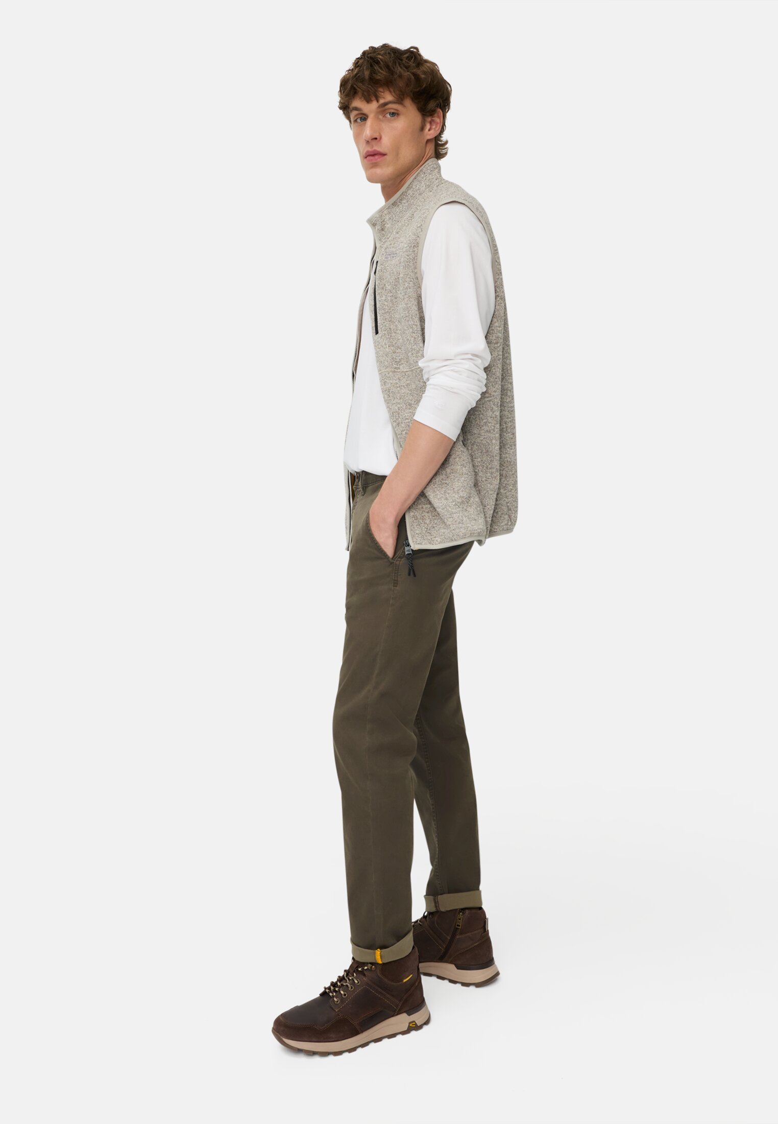 Men Slim Fit Chino Dark brown worn emotional