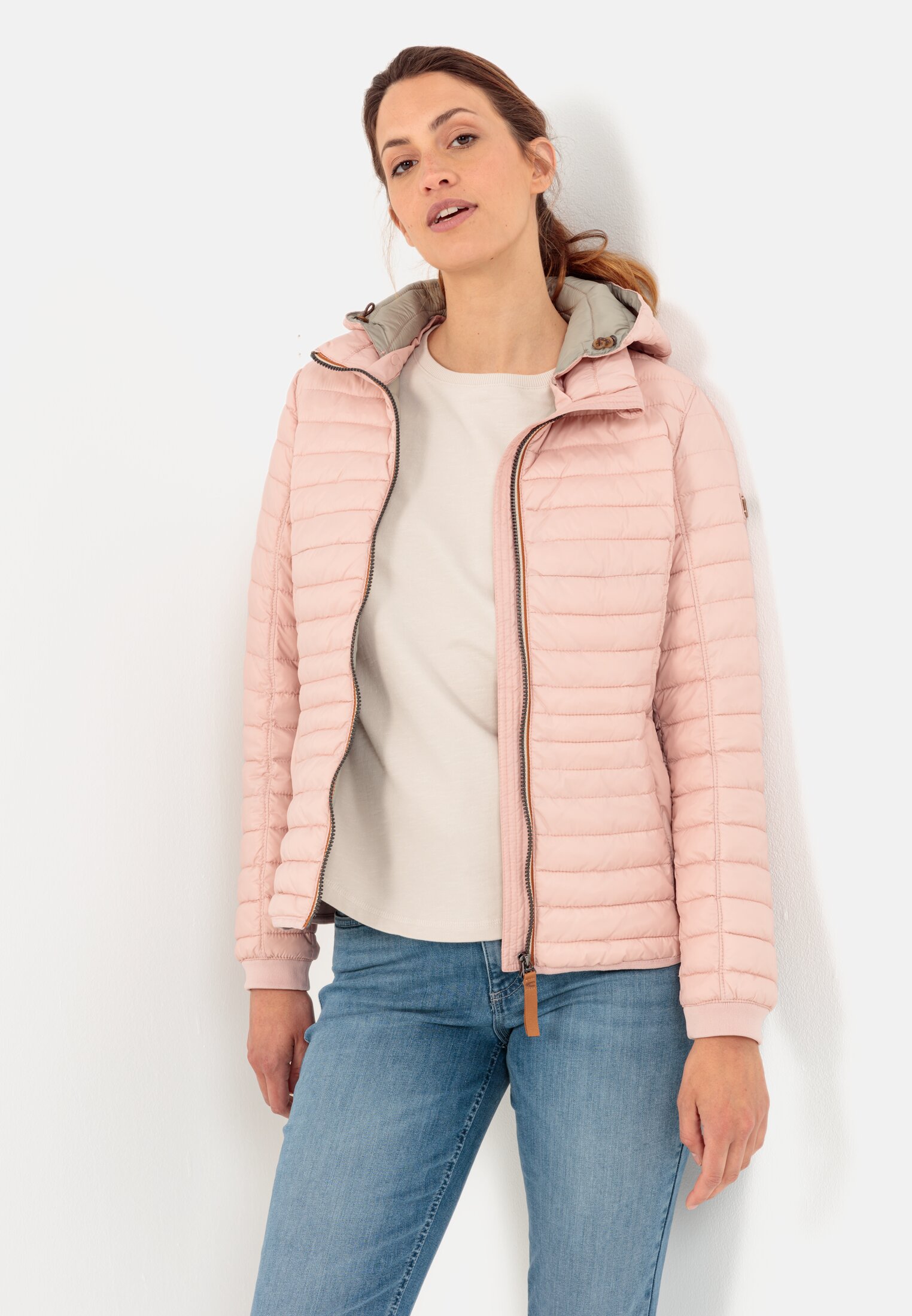 Women Lightly padded quilted jacket from recycled polyamide Rose worn emotional