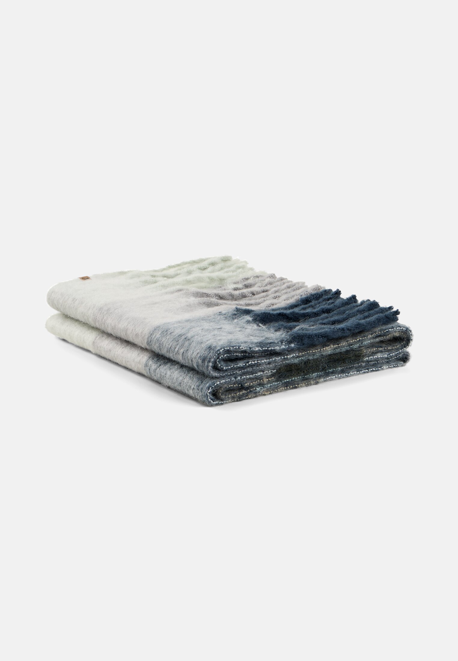 Damen Strickschal mit Karomuster Dunkelblau frontal oben