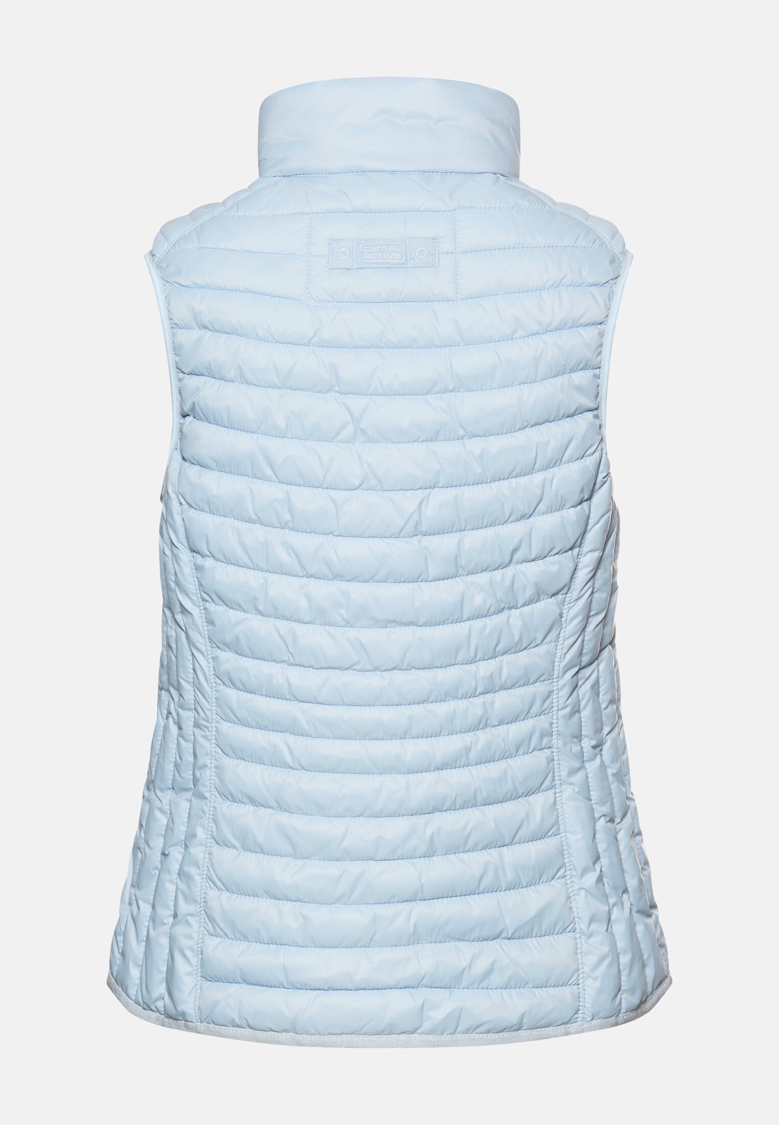 Damen Steppweste aus recyceltem Polyamid Hellblau frontal hinten