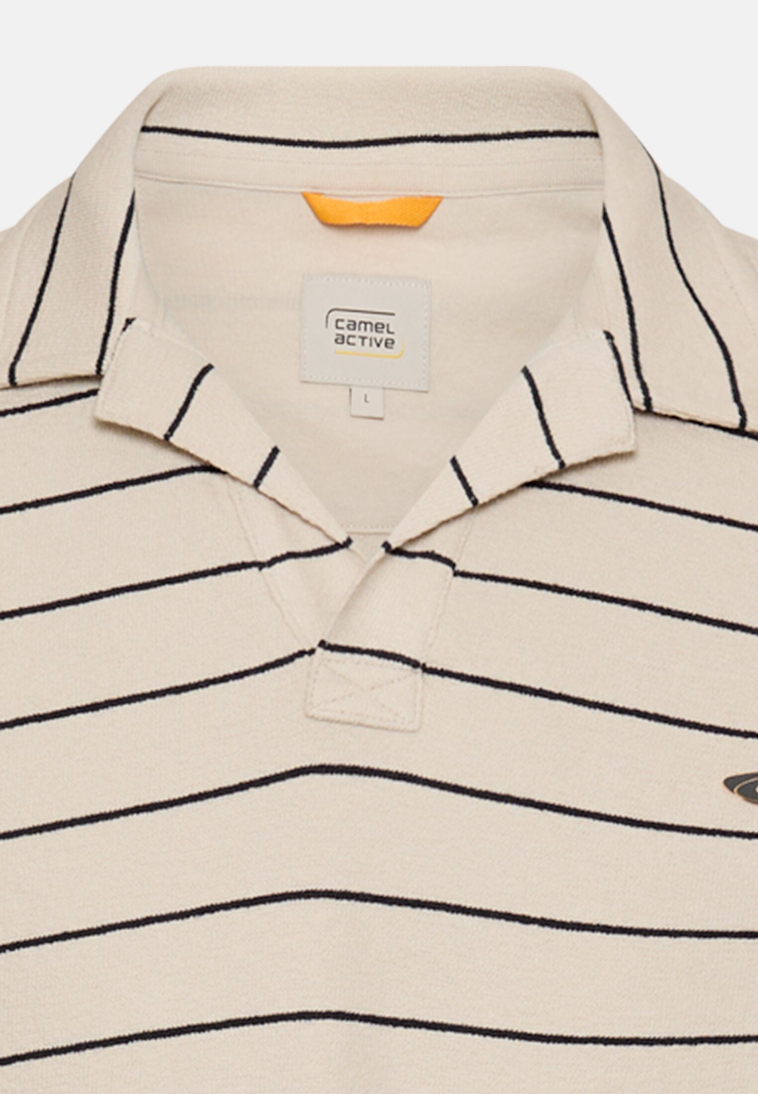 Men Polo shirt with contrasting details Beige front close