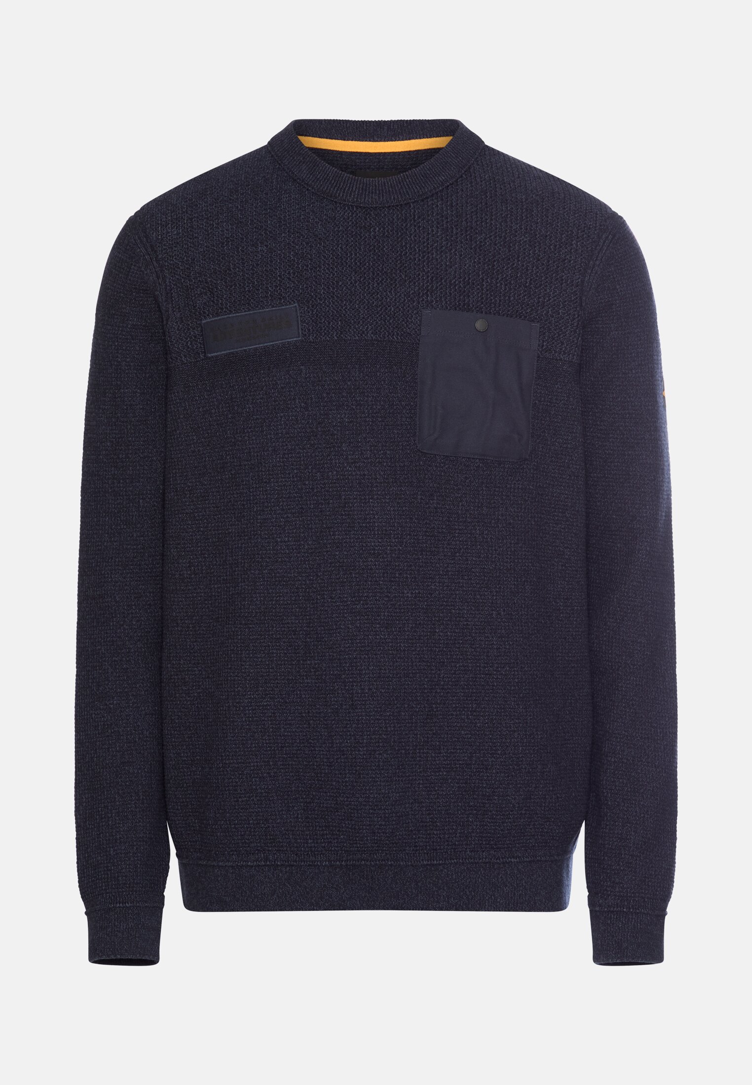 Men Knitted sweater with chest pocket Ink blue frontal front