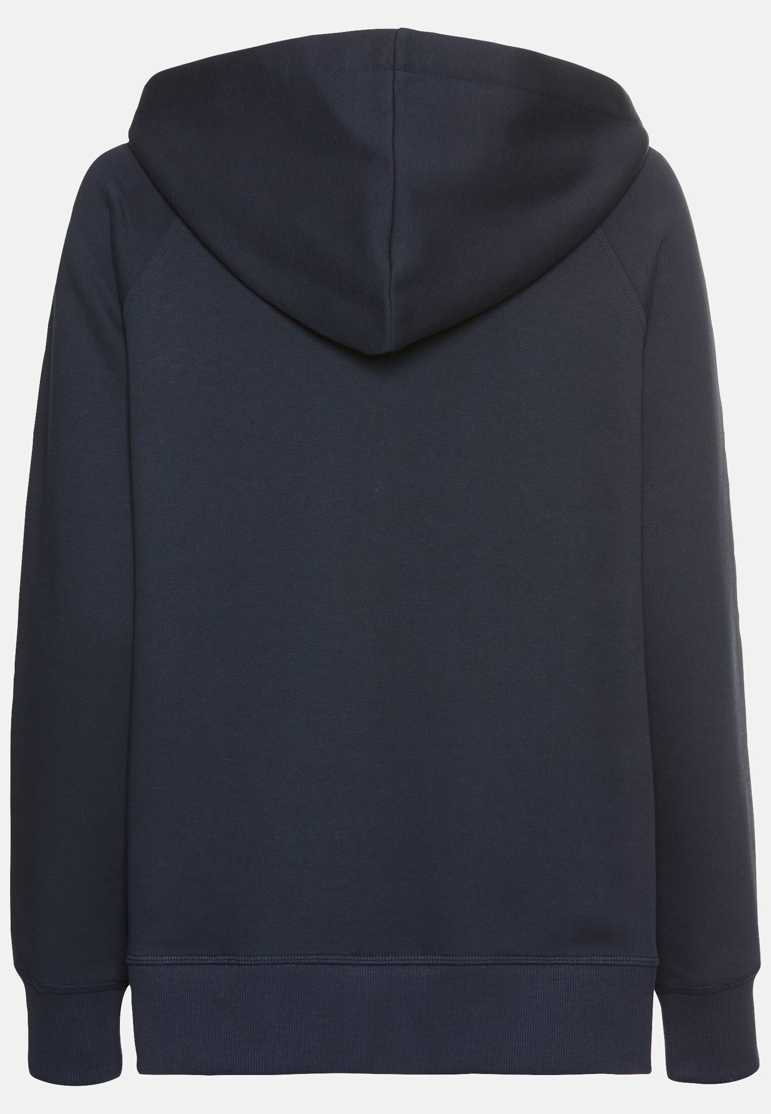Damen Hoodie aus reiner Baumwolle Nachtblau frontal hinten