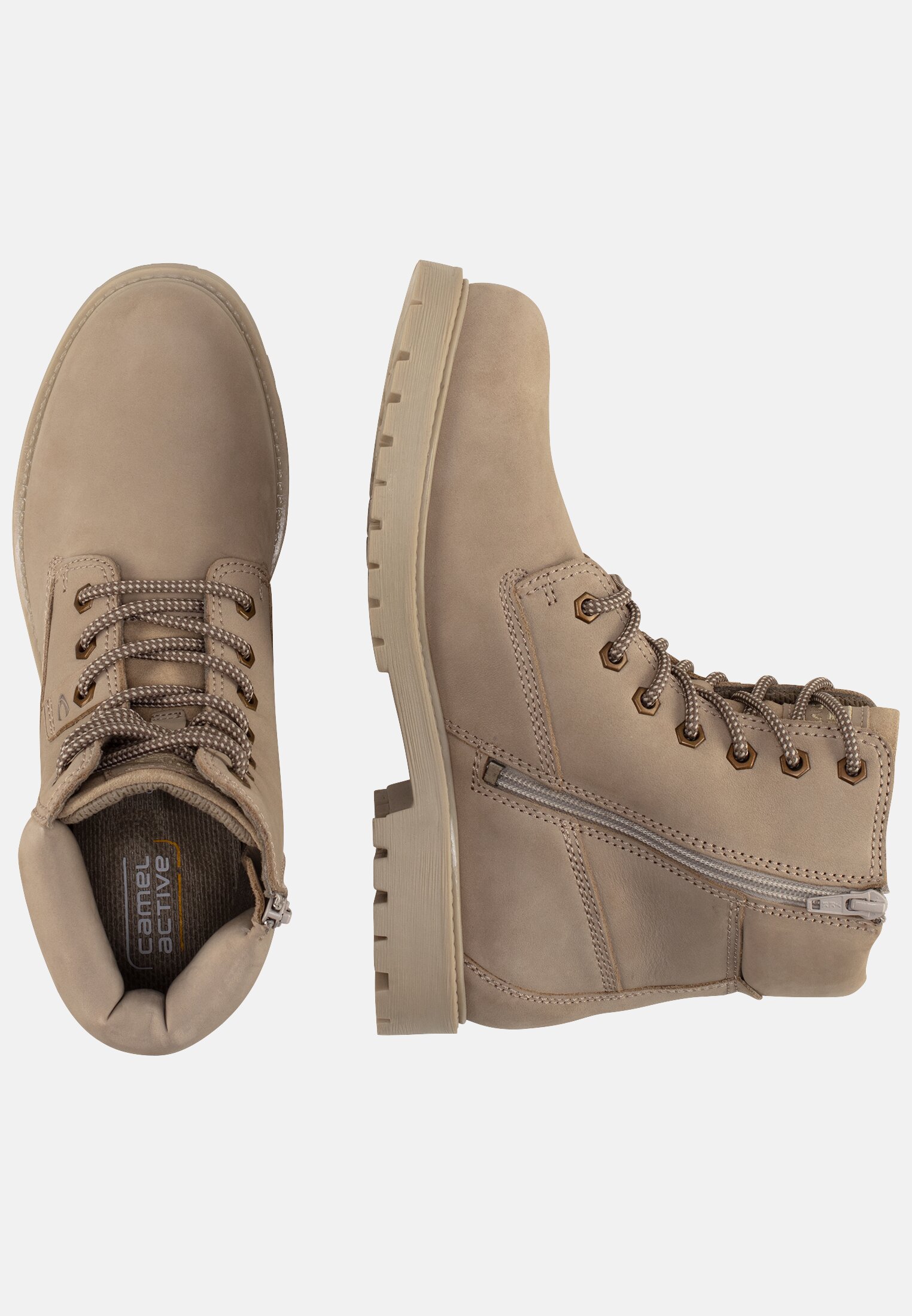 MI_CATR201-0350-450_1G-00 Women Lace-up boot made of genuine leather Sand frontal top