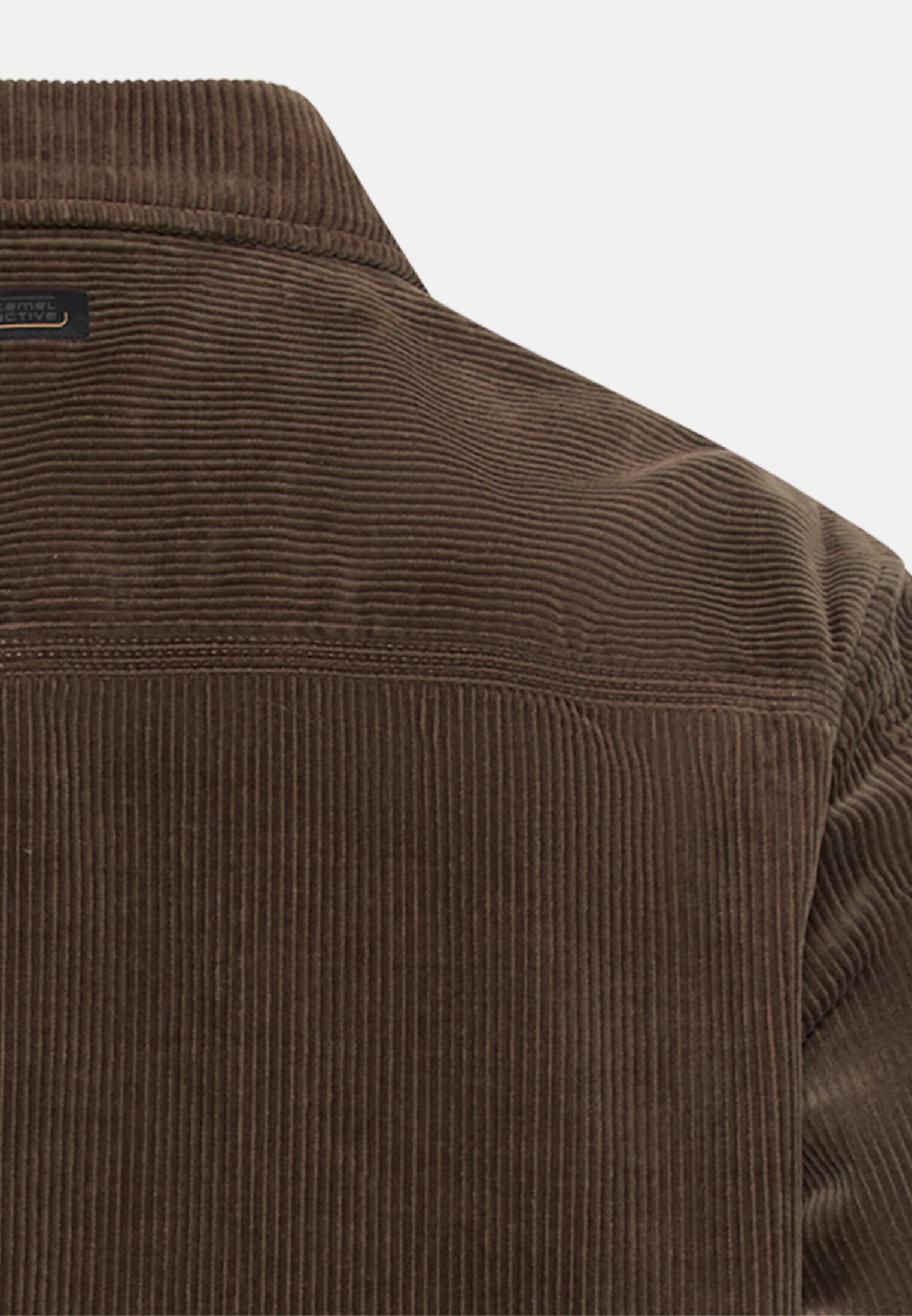 Men Cord overshirt made of 100% cotton Olive brown close back