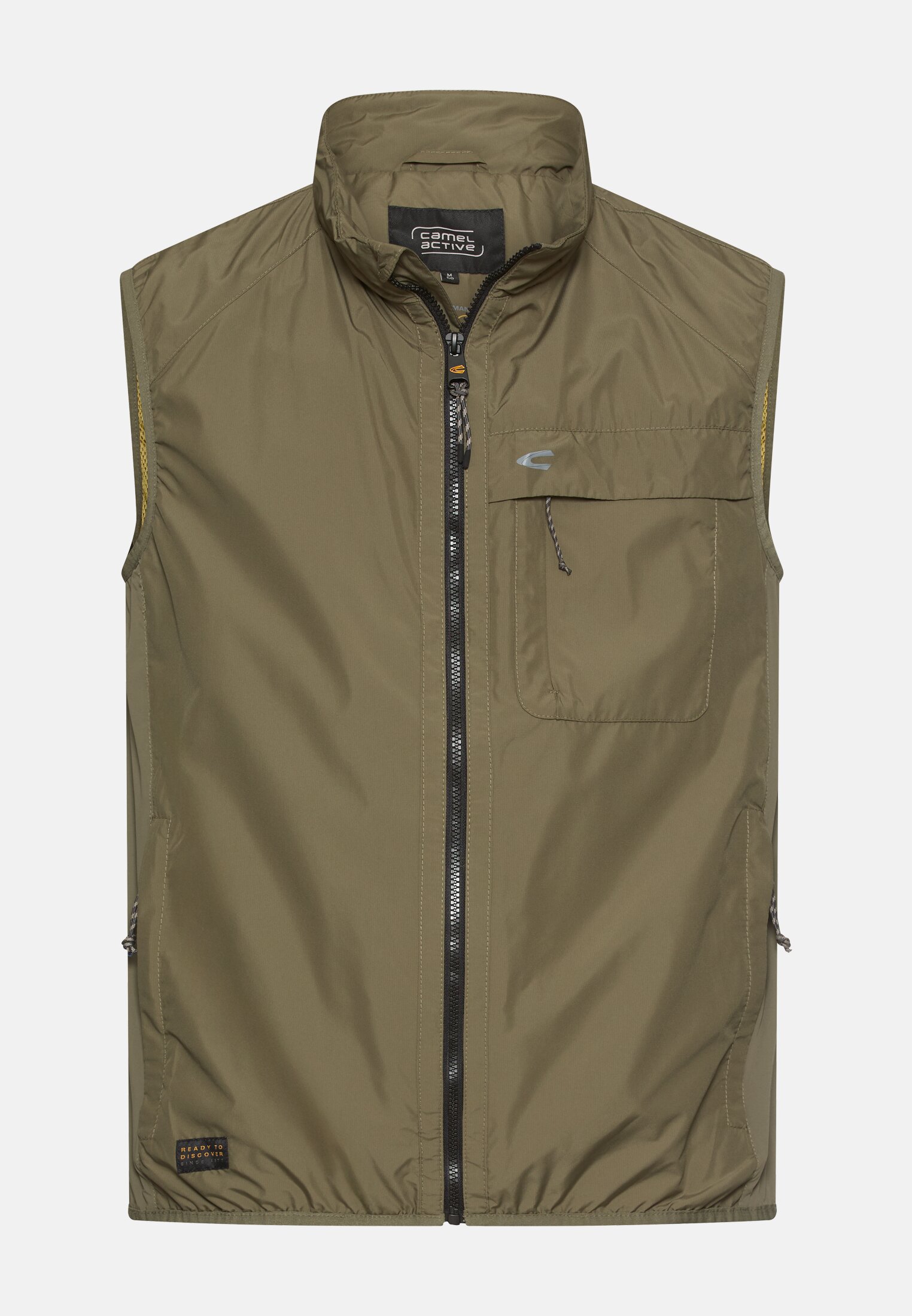 Men Vest made of water-repellent material Olive Green frontal front
