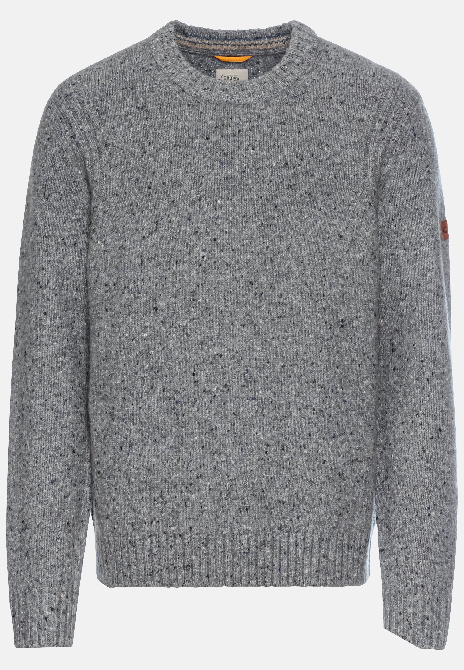 Men Knitted jumper made from merino wool Stone Gray frontal front