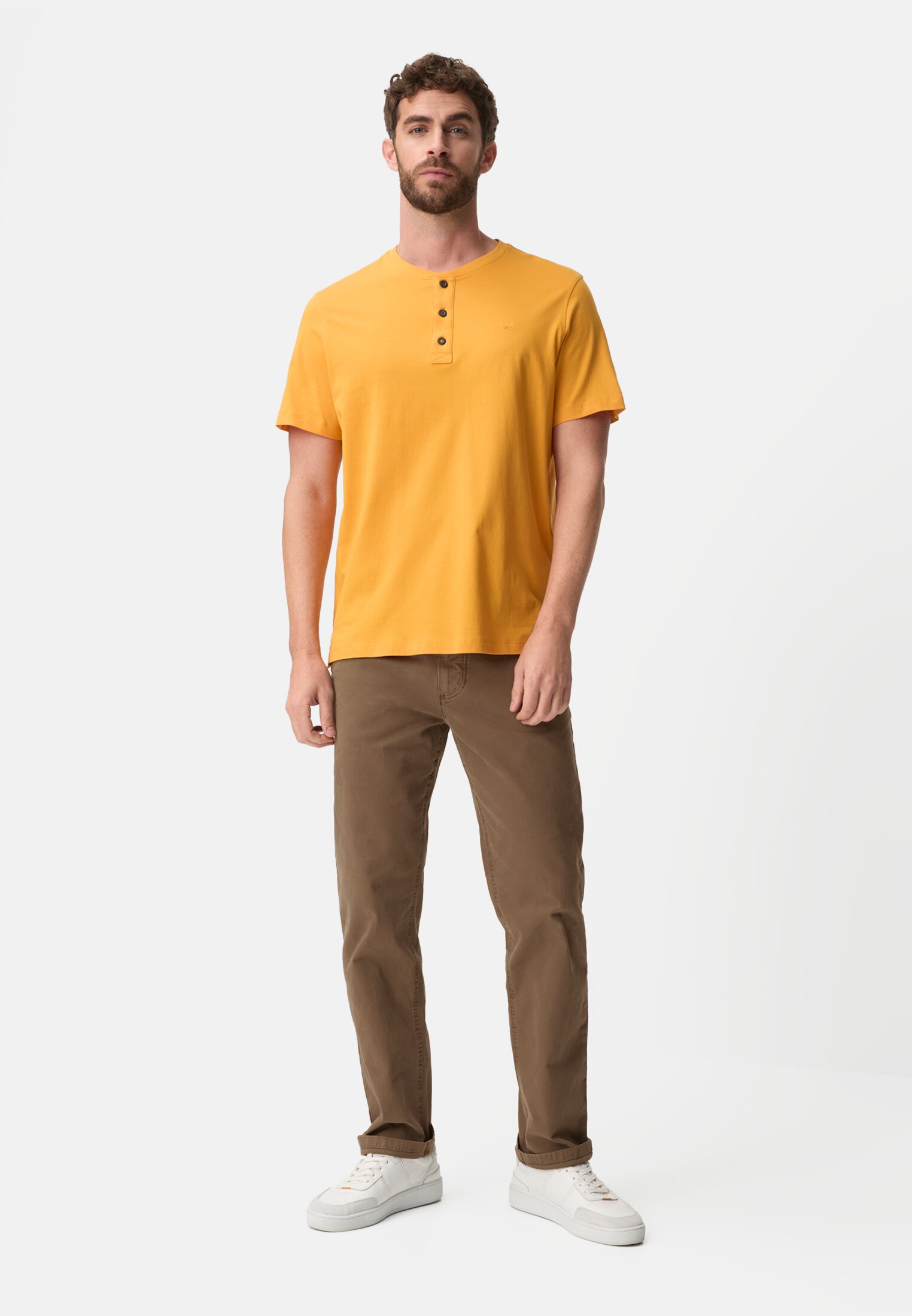 Heren Broek met 5-pocket-design Slibbruin gedragen voor lichaam compleet 