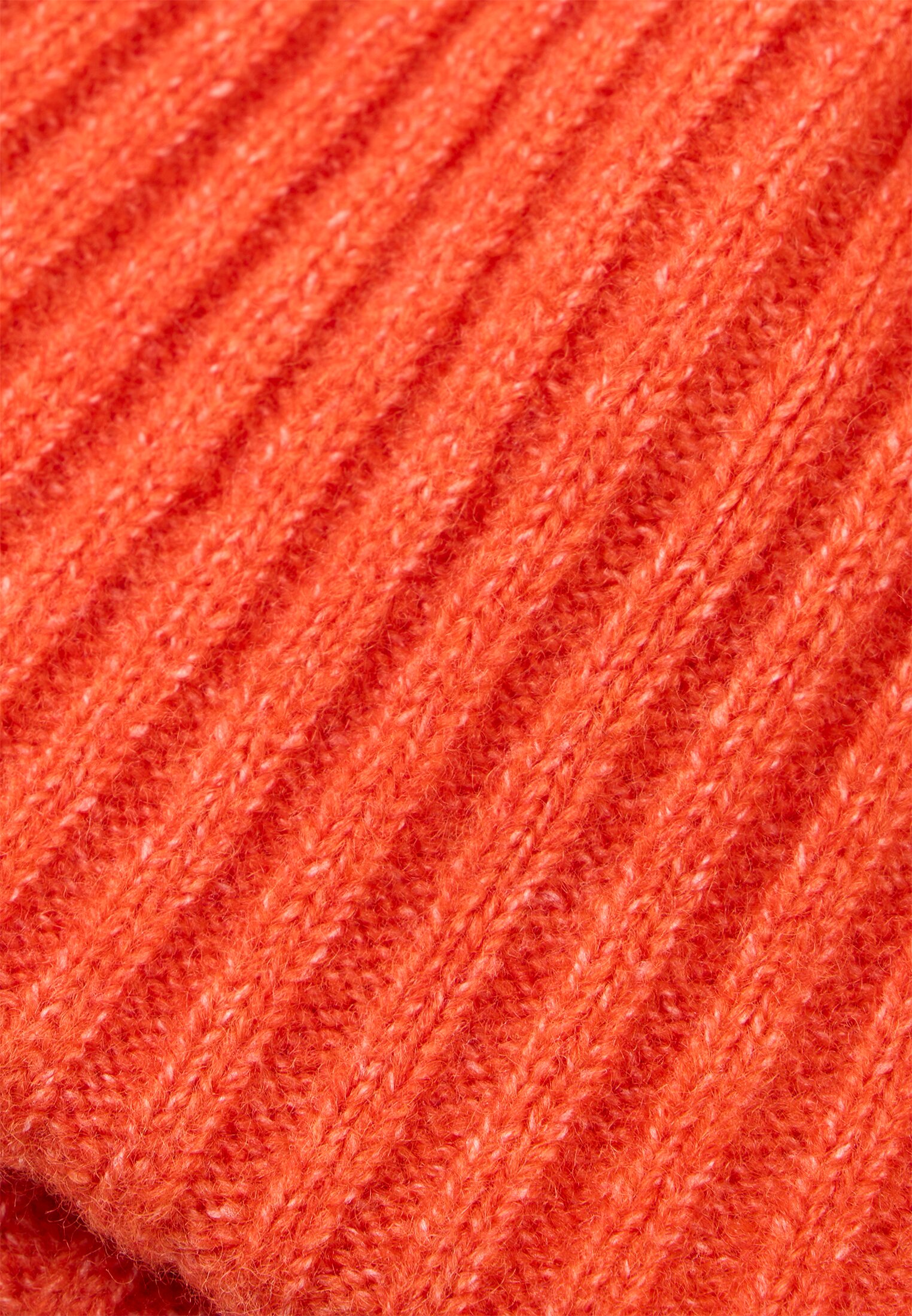 Damen Strickmütze mit Logo Orange frontal oben