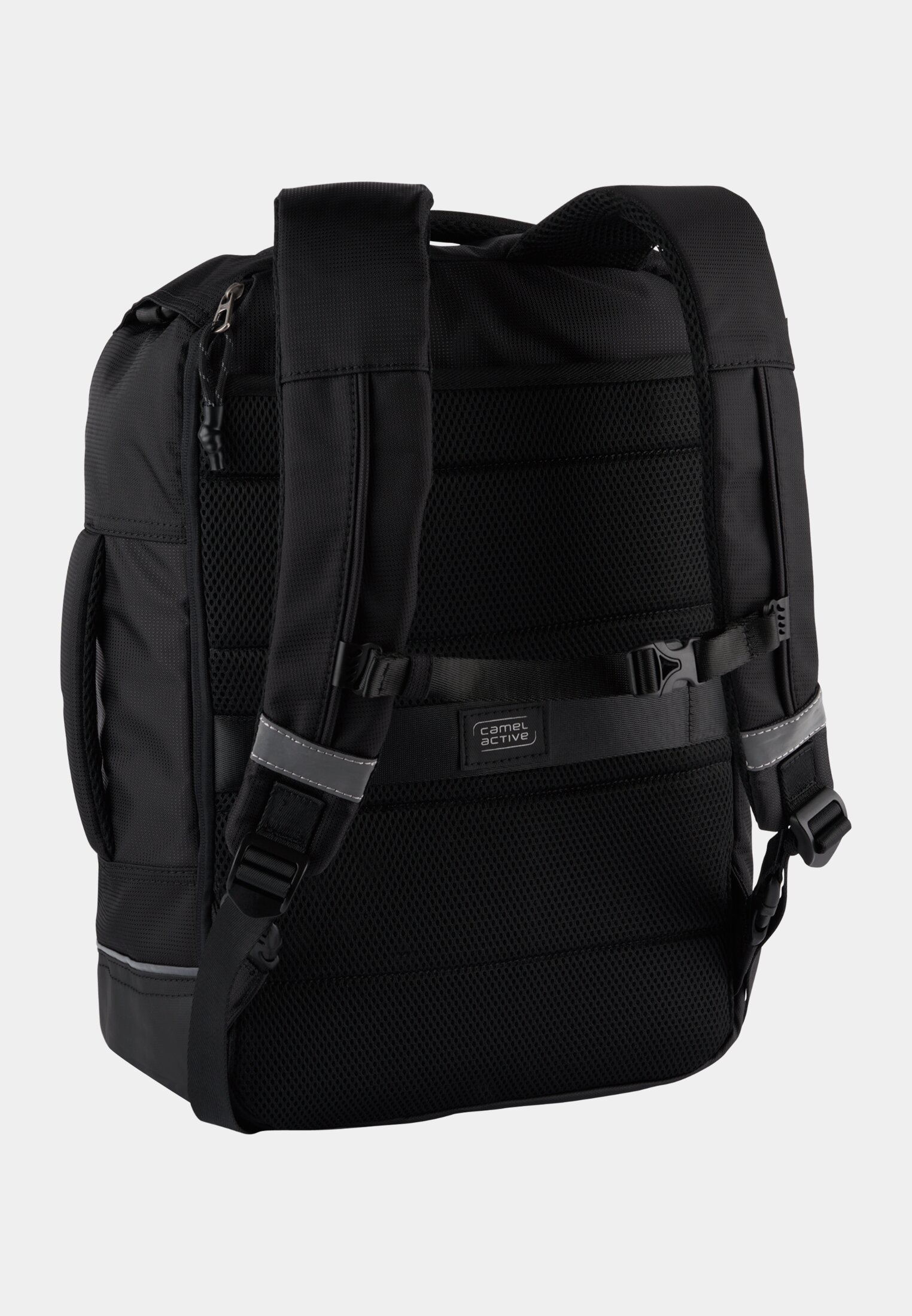 Herren CONNECT Rucksack mit gepolstertem Laptopfach Schwarz frontal hinten