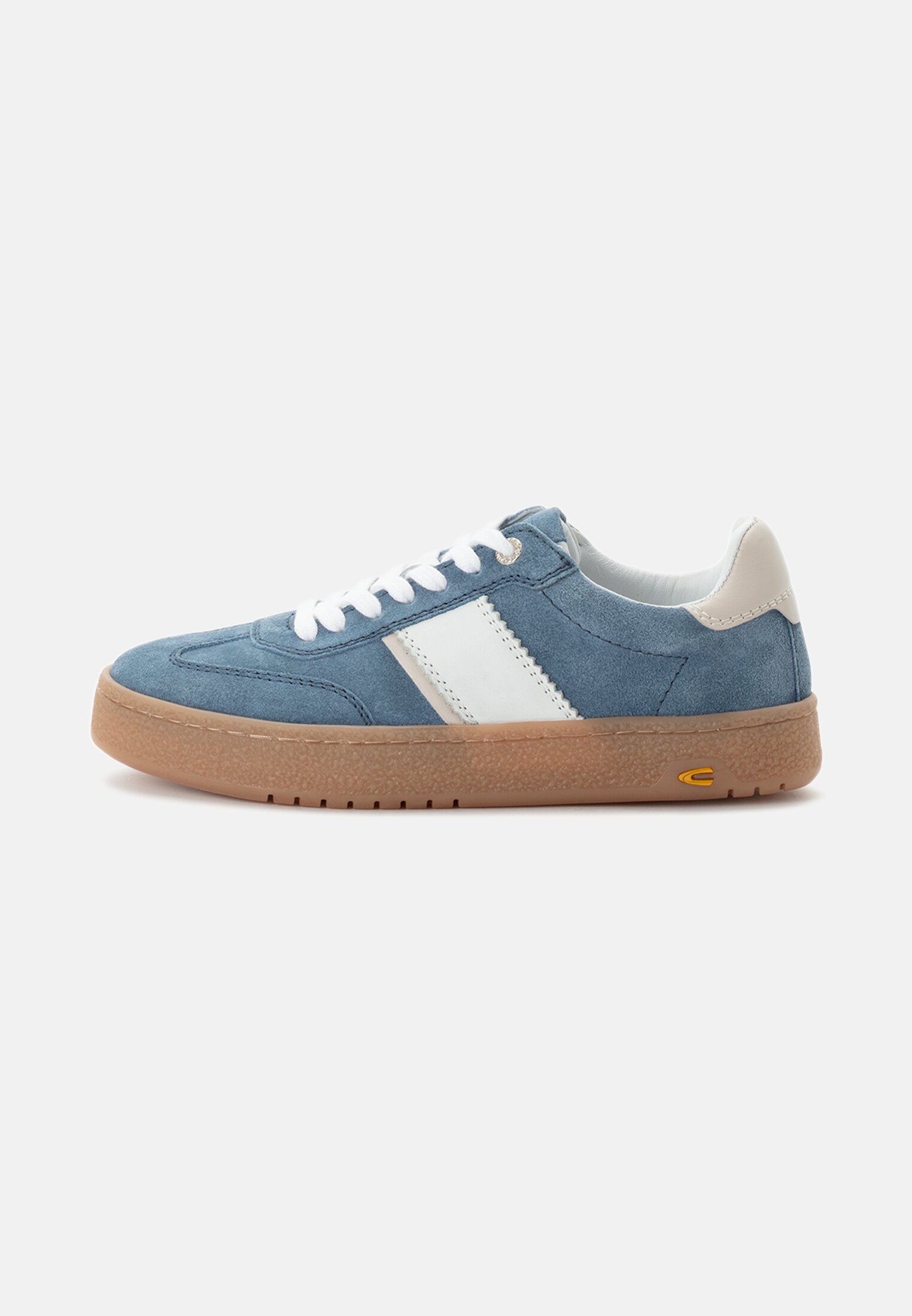 Damen Sneaker aus Veloursleder Blau frontal vorn