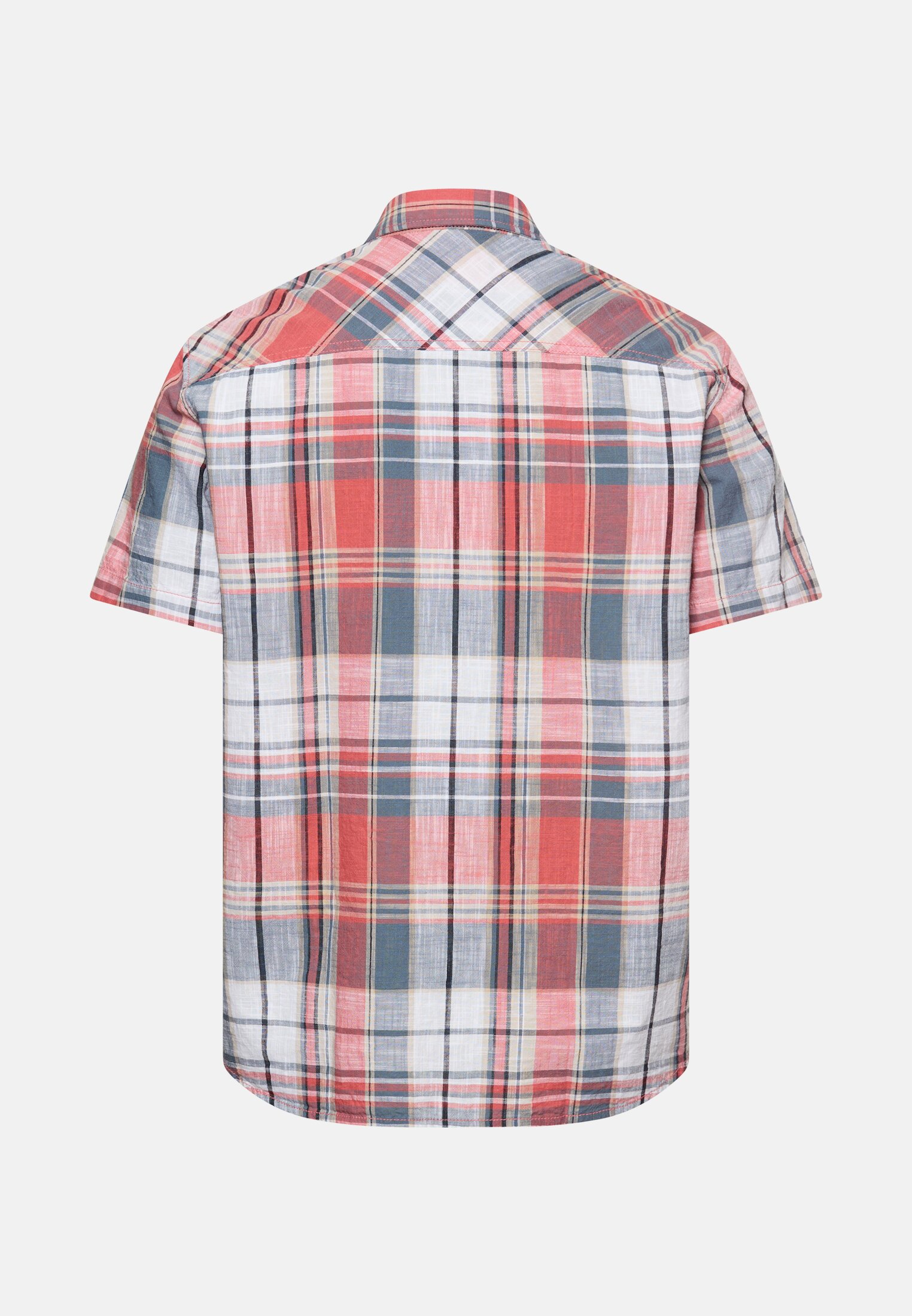 Men Check shirt made from 100% cotton Red frontal back