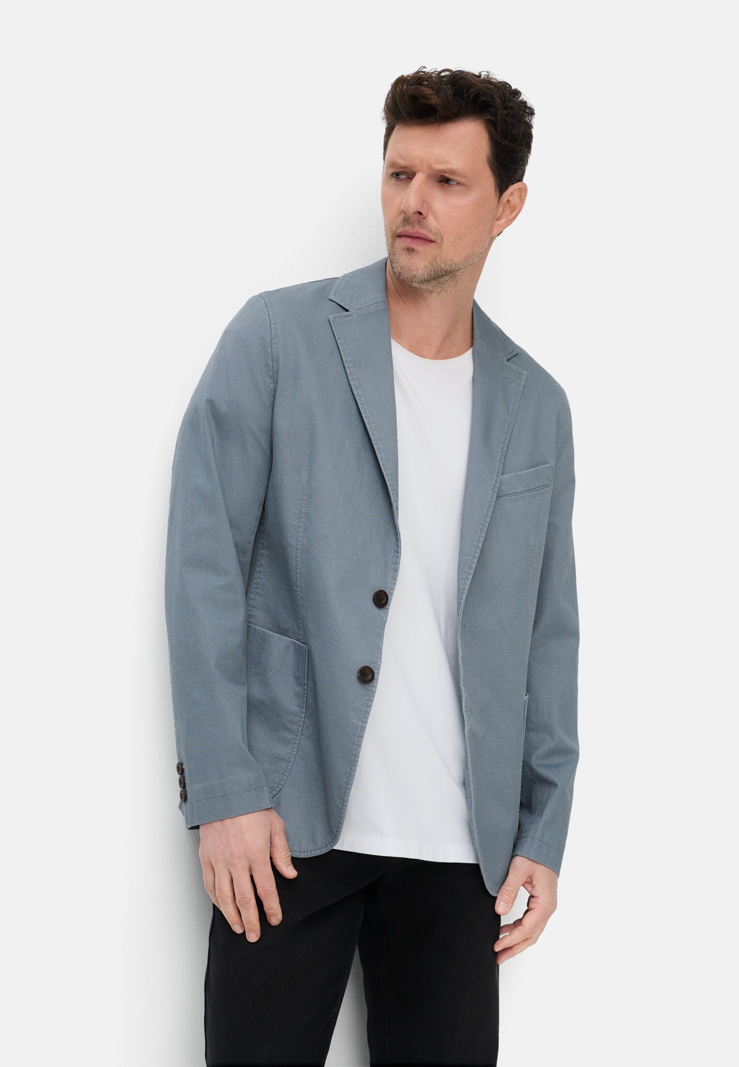 Heren Elastisch colbert met veiligheidszak Stormblauw gedragen emotional