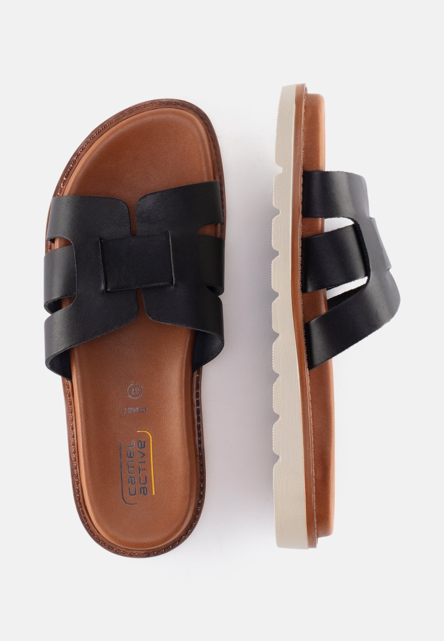 Women Sandals made of leather Black frontal top