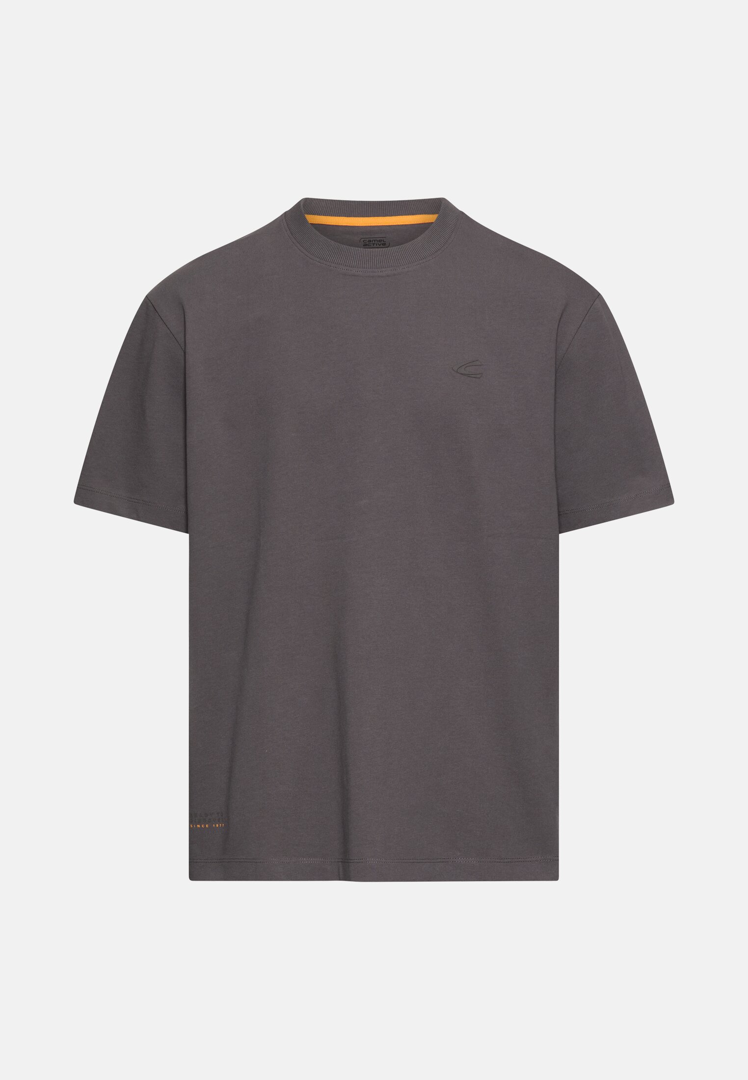 Herren T-Shirt mit Rückenprint im Relaxed Fit Graphitgrau frontal vorn