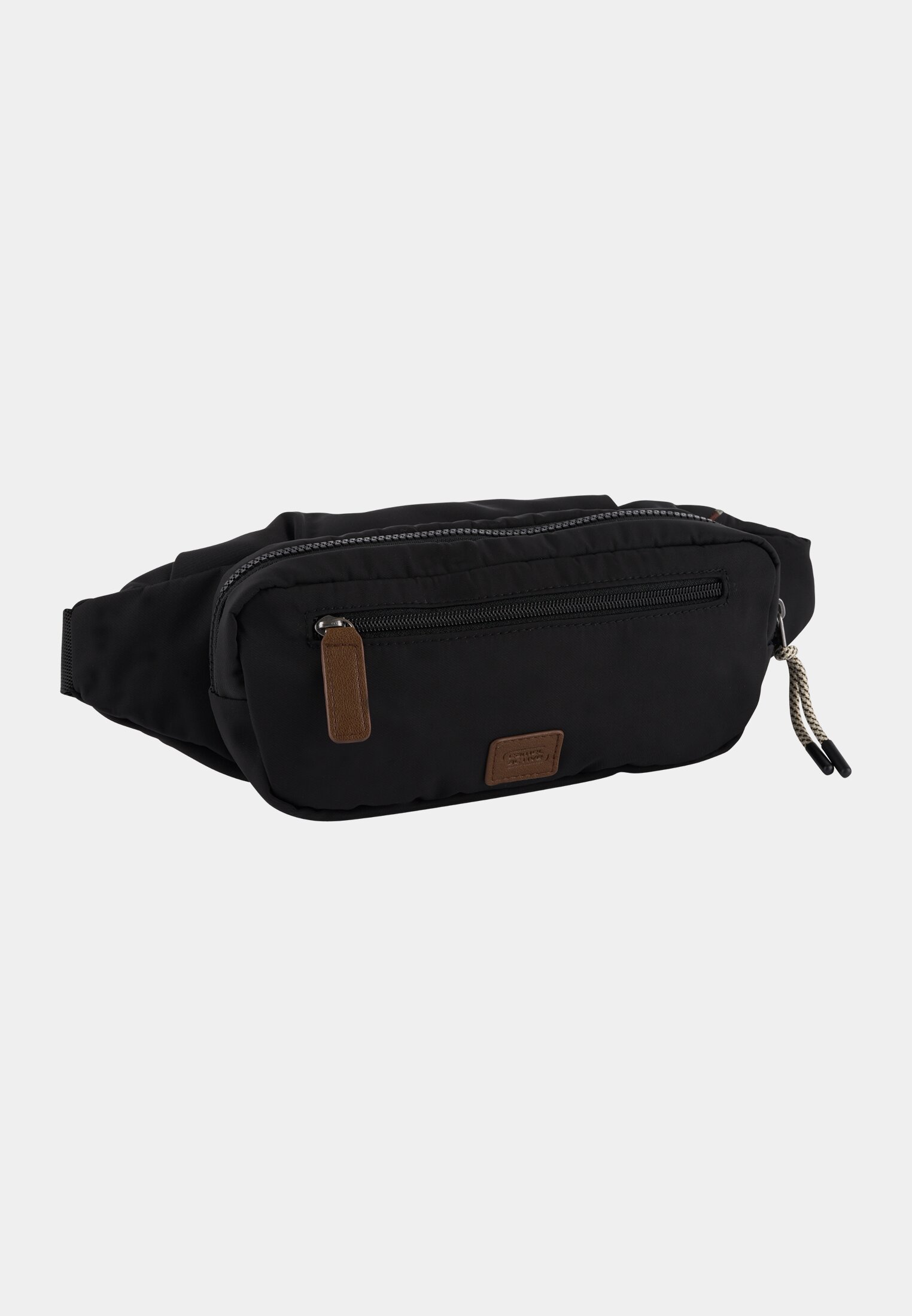 Damen AURUM Gürteltasche aus recyceltem Nylon Schwarz frontal hinten
