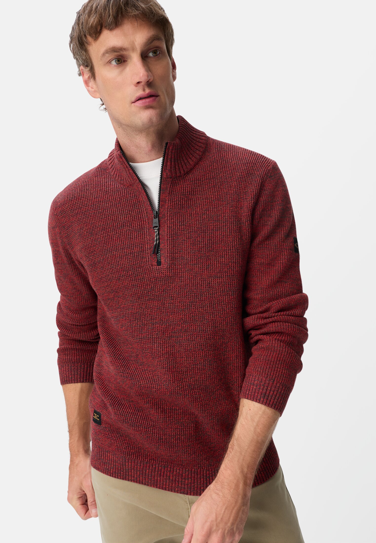 Men Knitted troyer in marled look Terrarot worn emotional