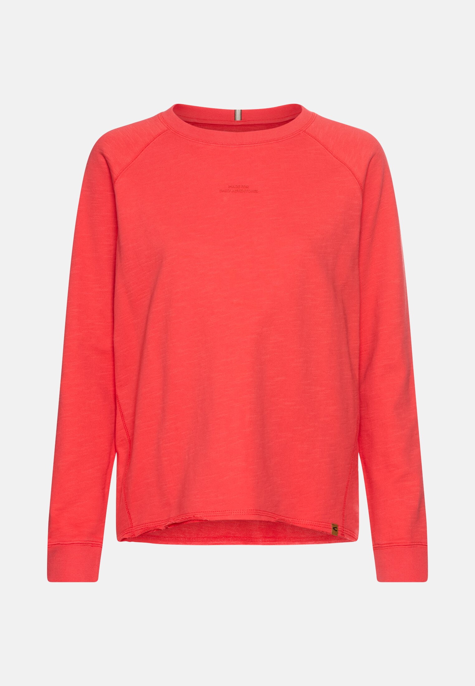 Damen Sweatshirt mit Raglanärmeln Flammenrot frontal vorn