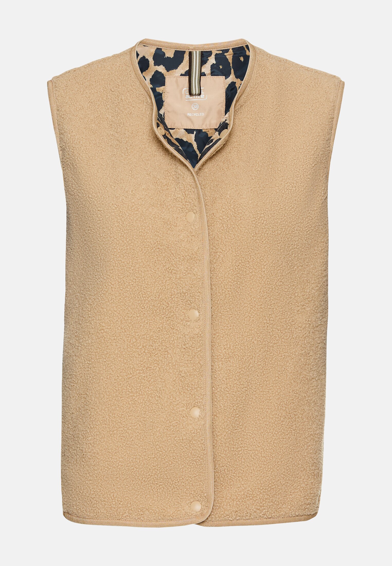 camelactive_Weste_Beige_360650-6F21-20_0G-00 Women Fleece vest with button closure Cashmere frontal front