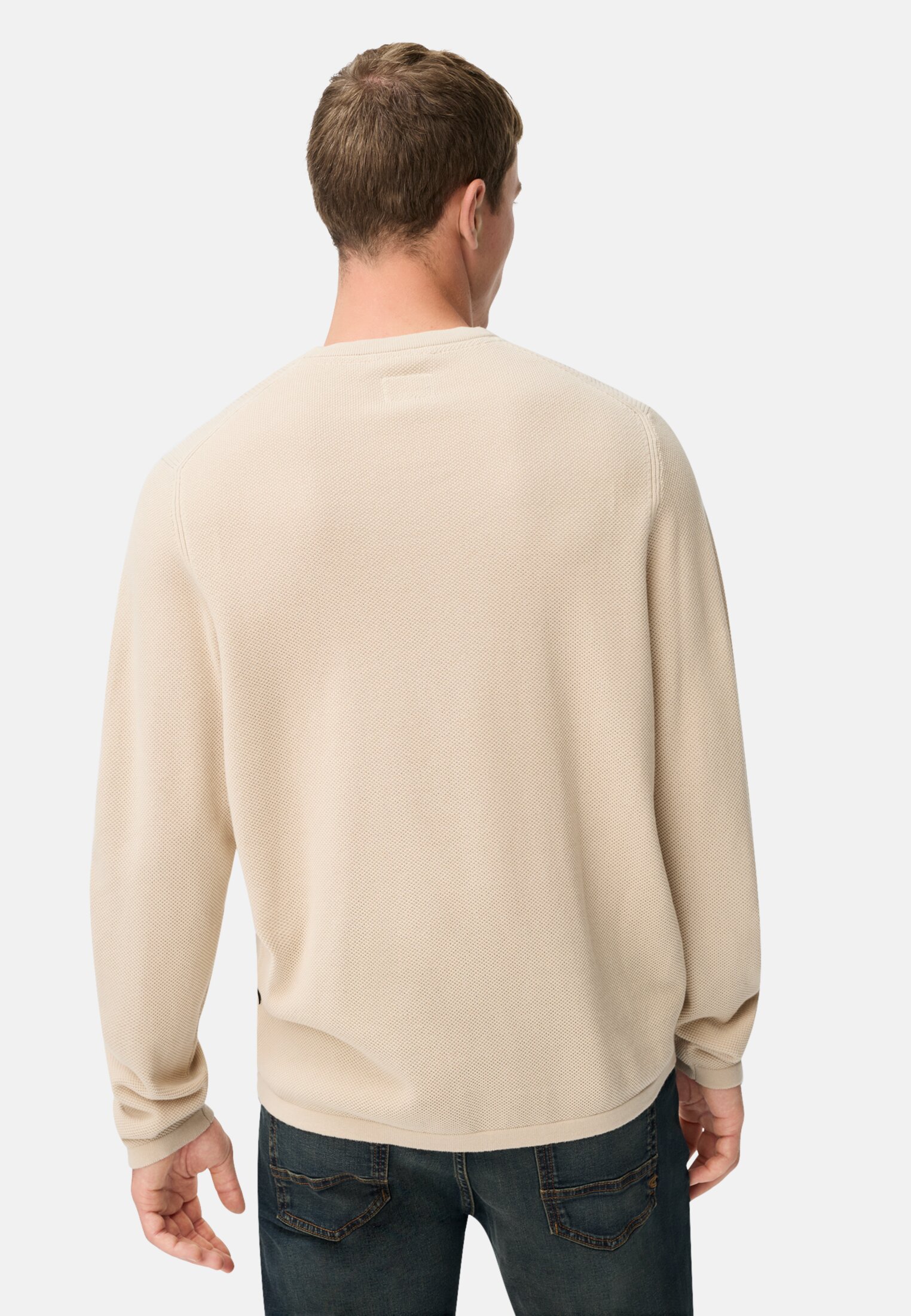 Men Pullover made of cotton Oats worn back