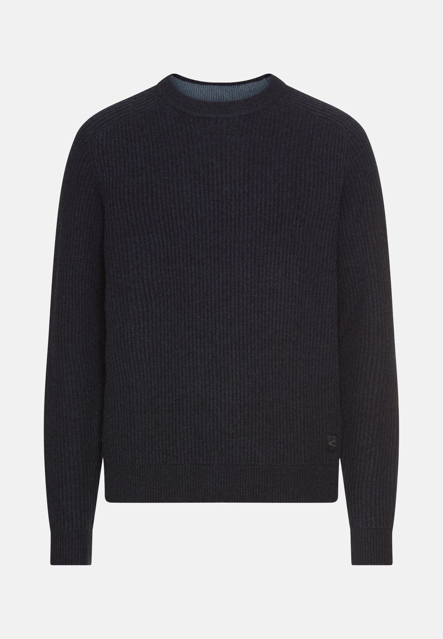Herren Pullover aus reiner Wolle Navyblau frontal vorn